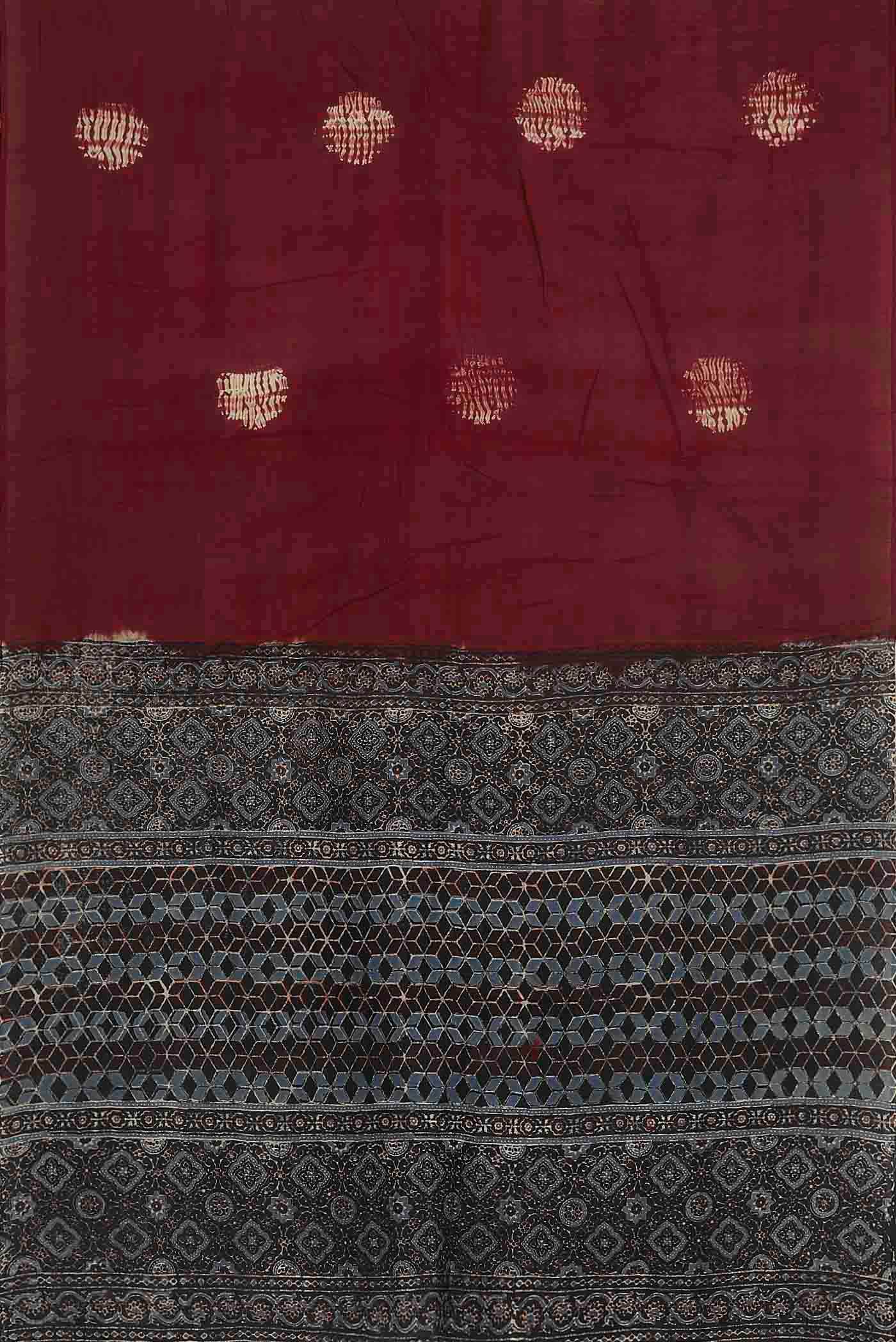 Maroon Chanderi Silk Cotton Saree