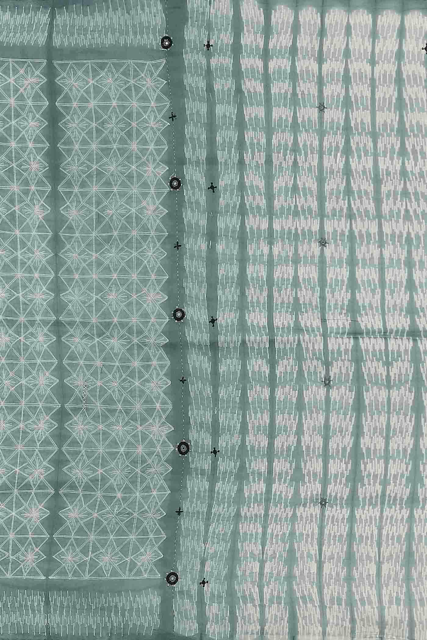 Green Chanderi Silk Cotton Saree