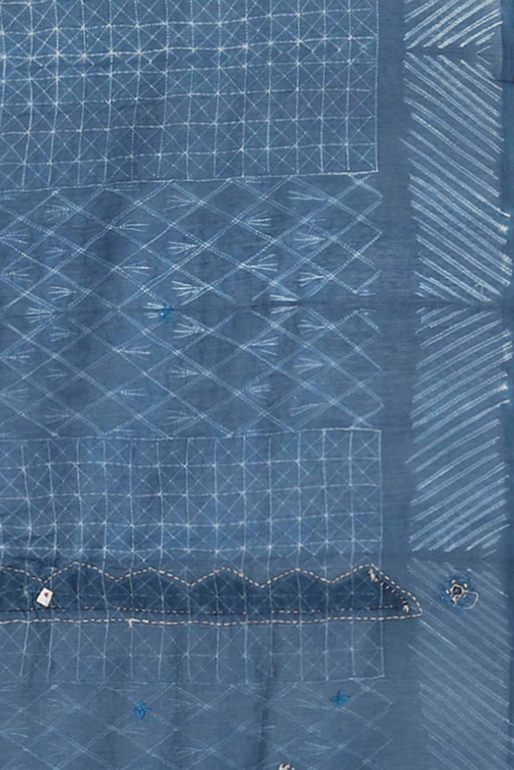 Blue Printed Cotton Saree