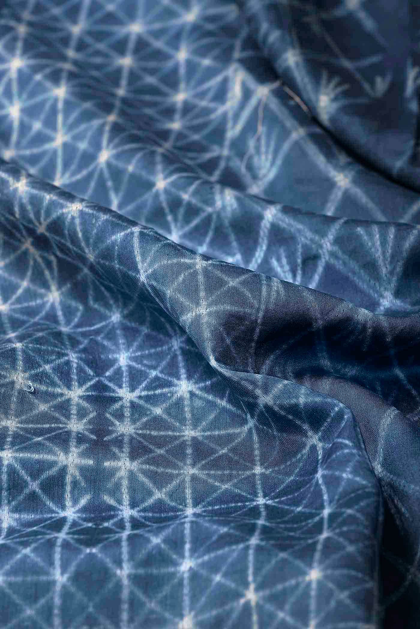 Blue Printed Cotton Saree
