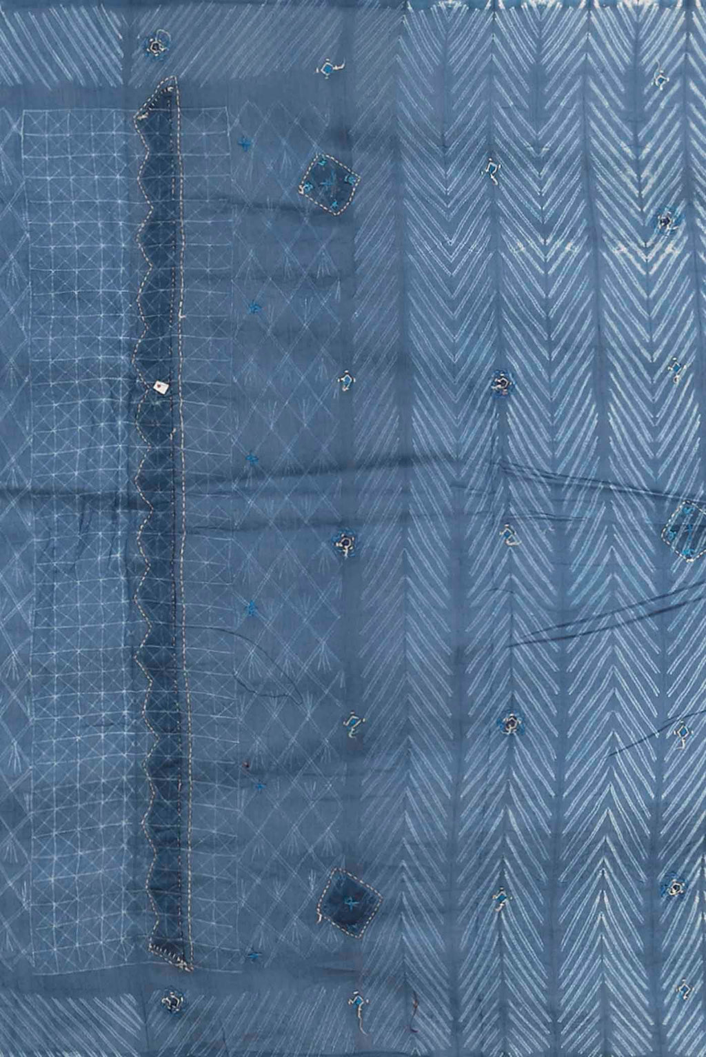 Blue Printed Cotton Saree