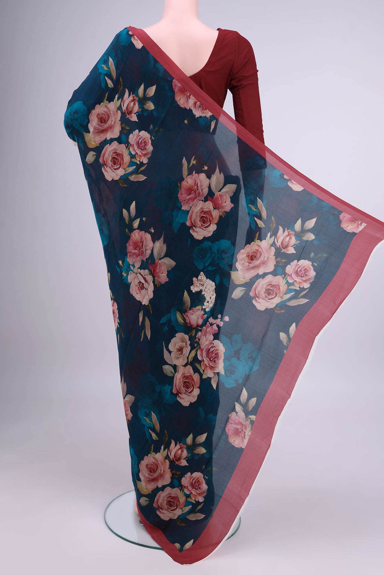 Navy Blue Chiffon Saree