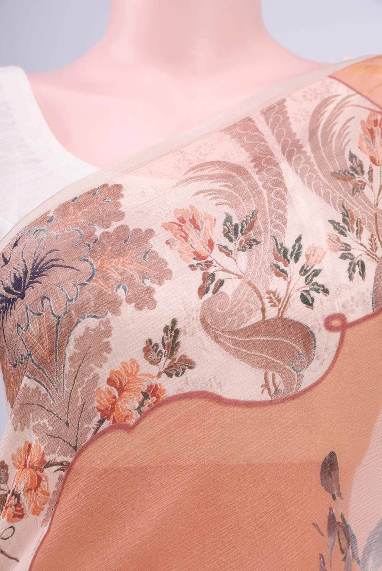 Bronze Mysore Chiffon Saree