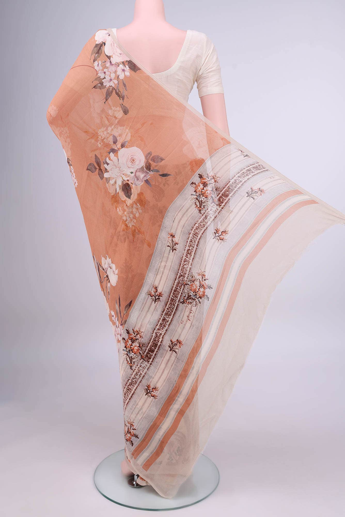 Bronze Mysore Chiffon Saree