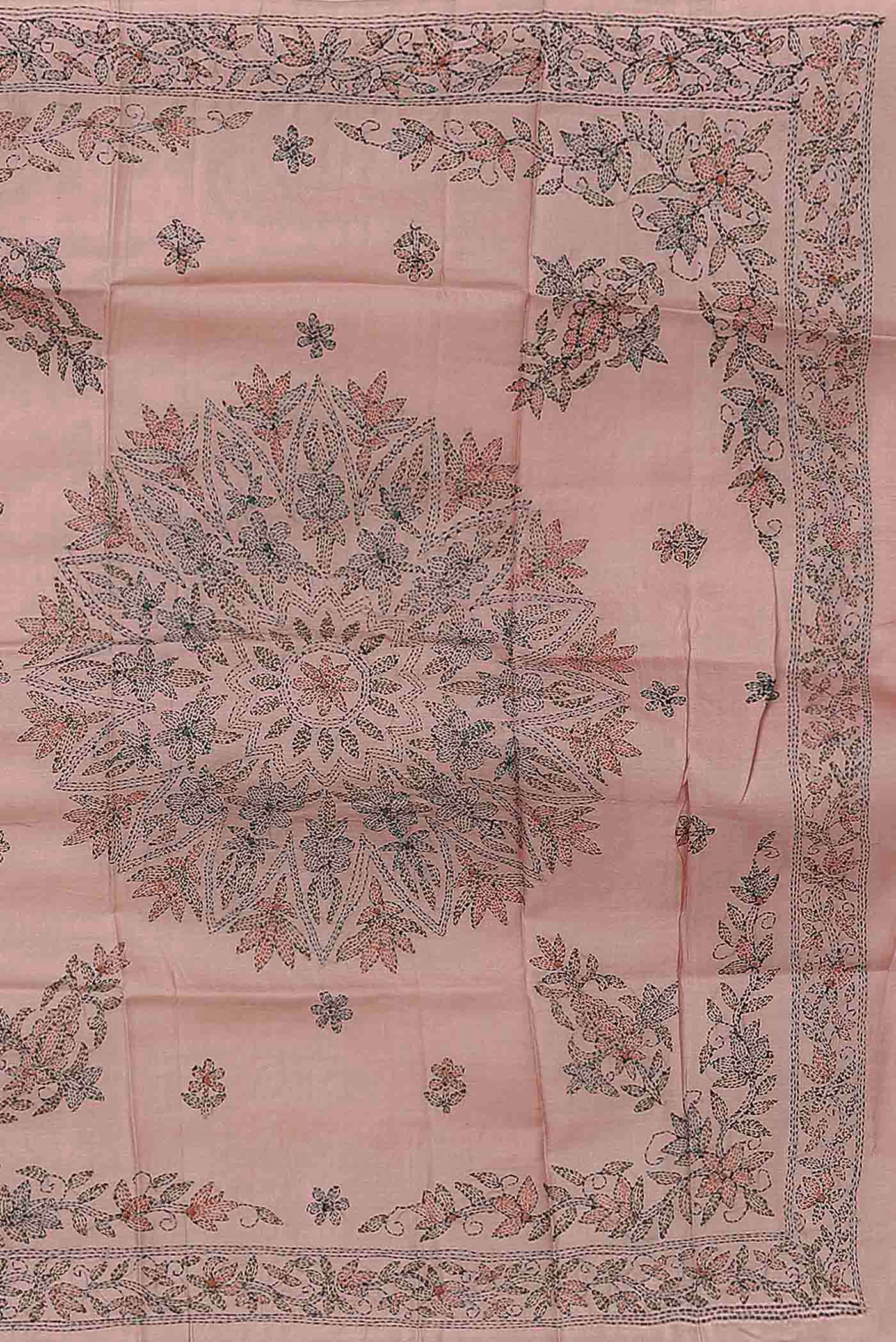 Rose Gold Tussar Silk Saree