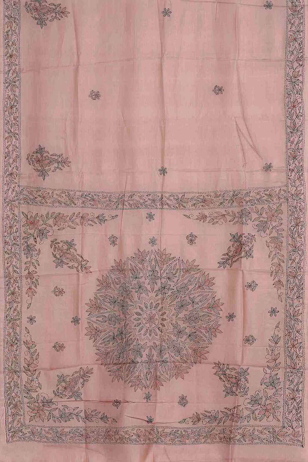 Rose Gold Tussar Silk Saree
