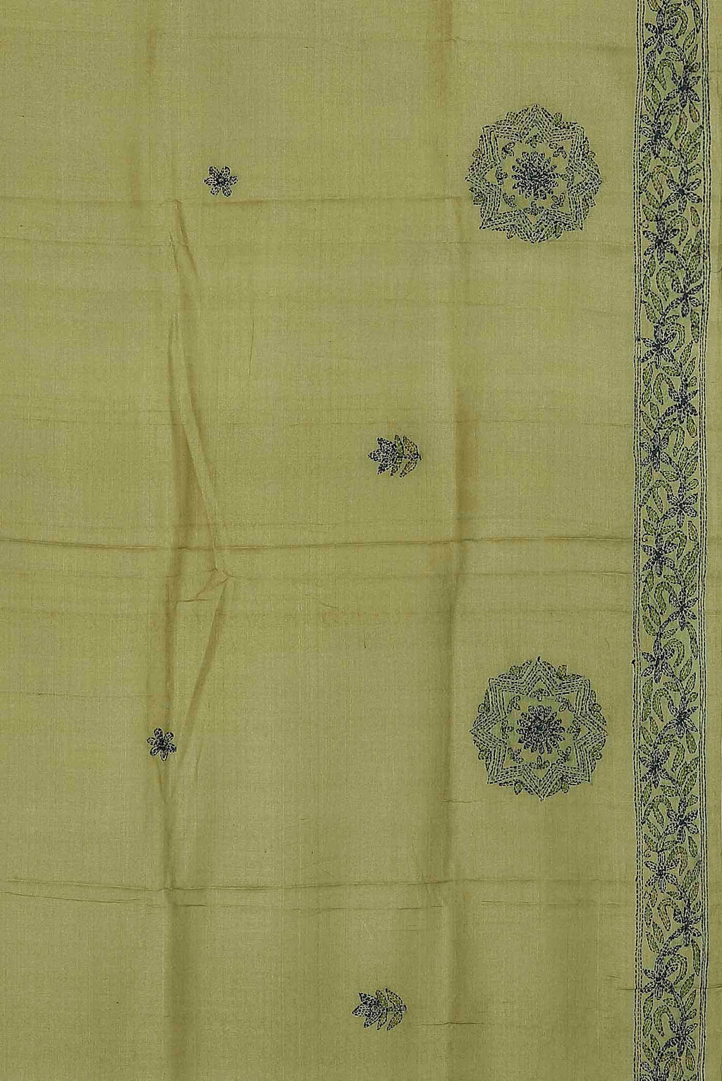 Green Tussar Silk Saree