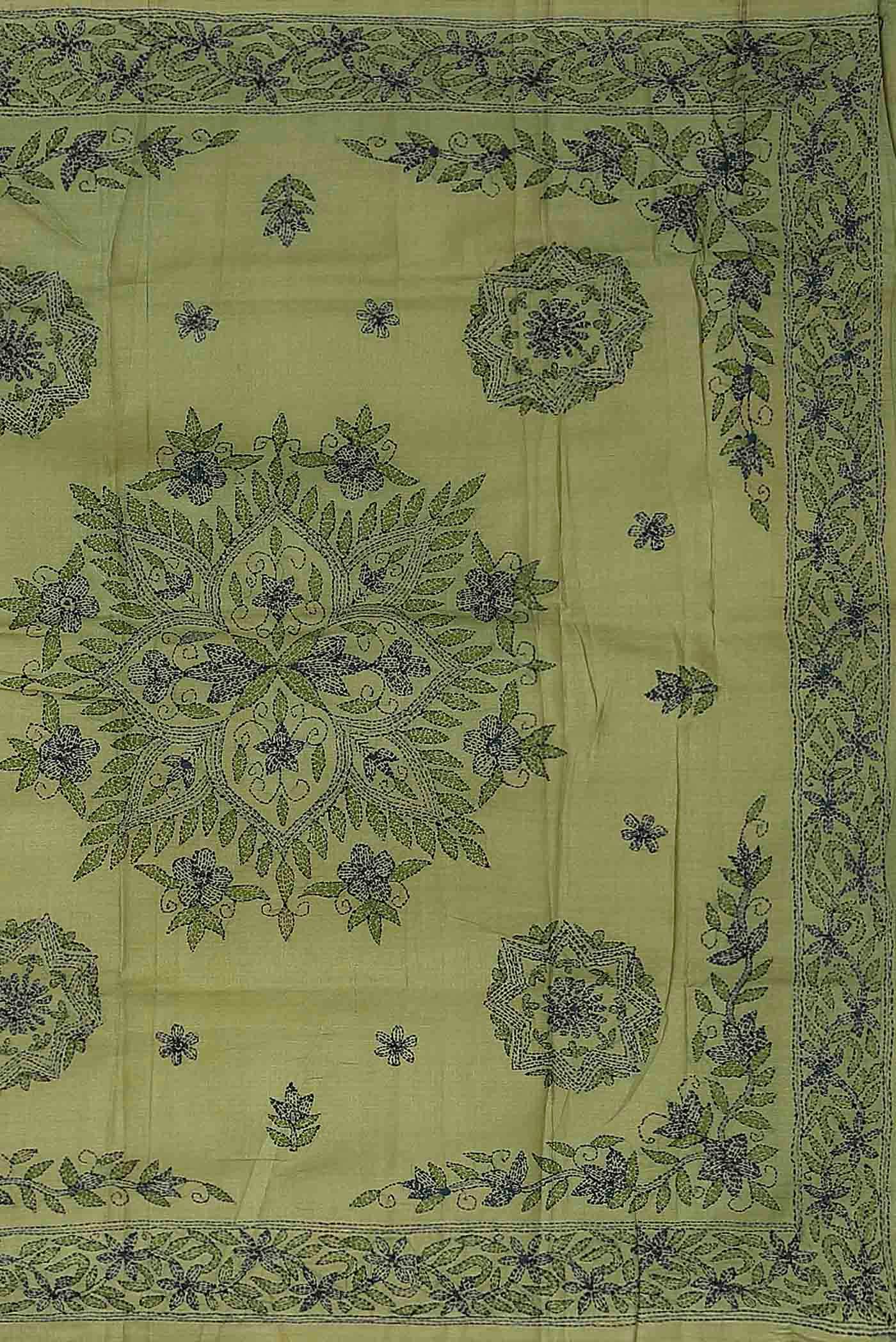 Green Tussar Silk Saree