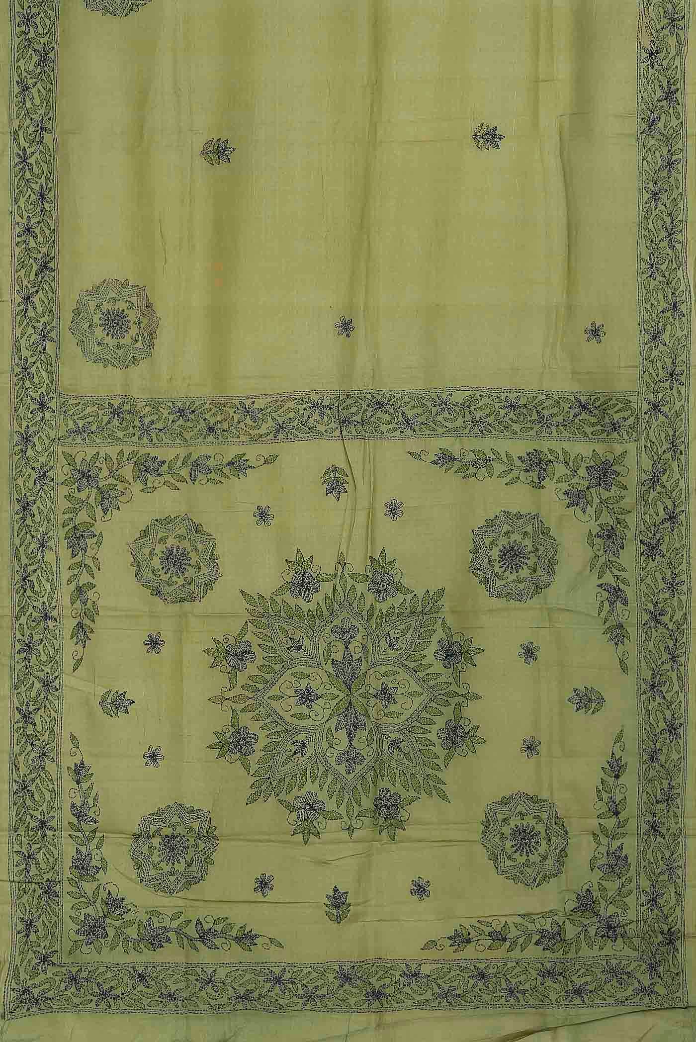 Green Tussar Silk Saree