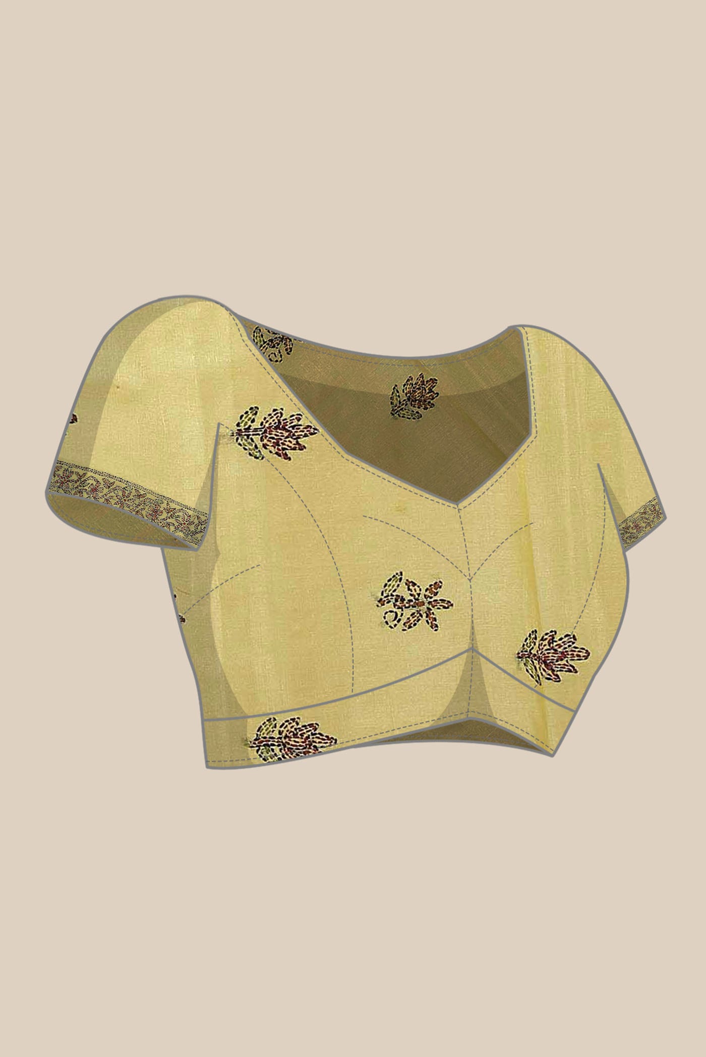 Yellow Tussar Silk Saree