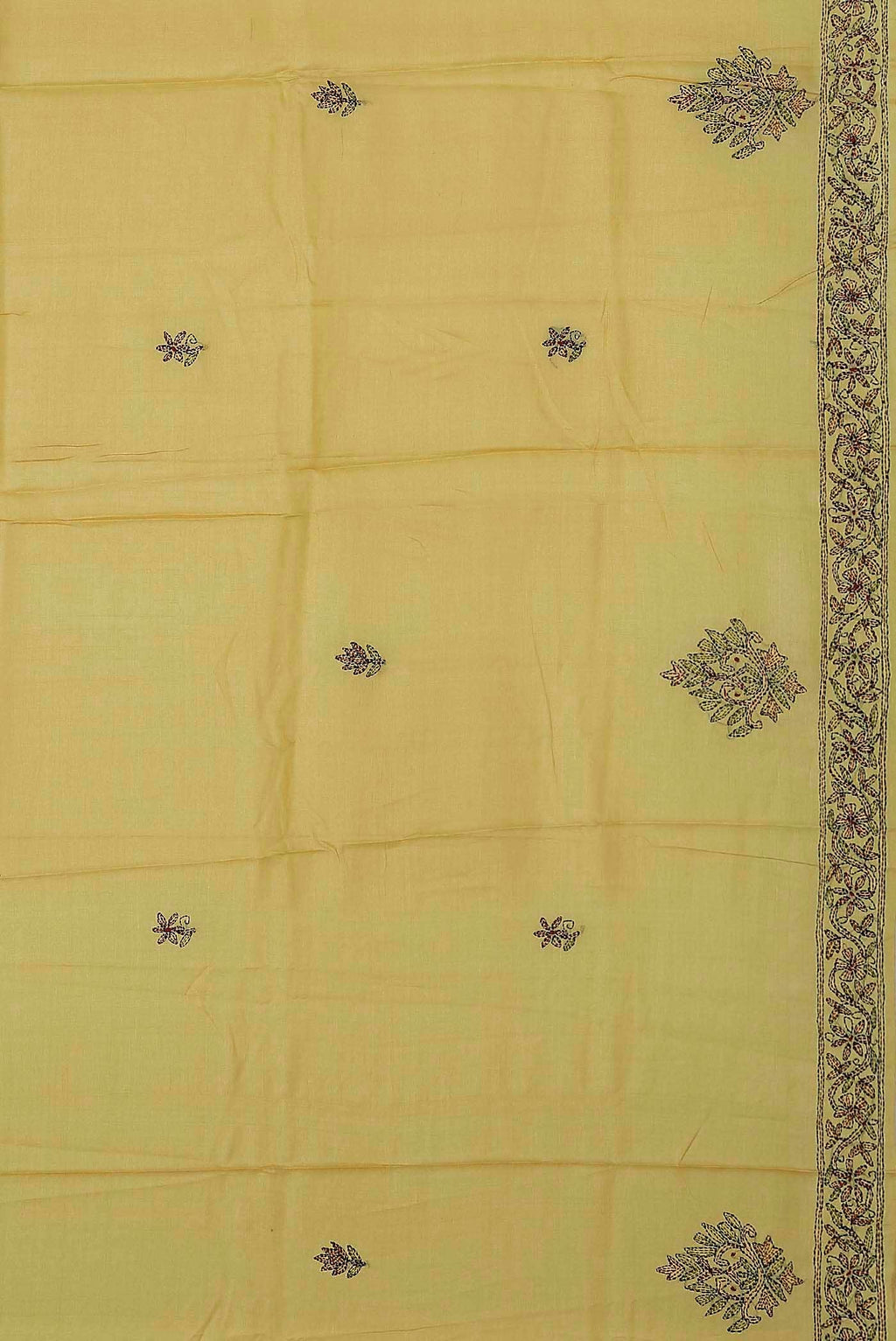 Yellow Tussar Silk Saree