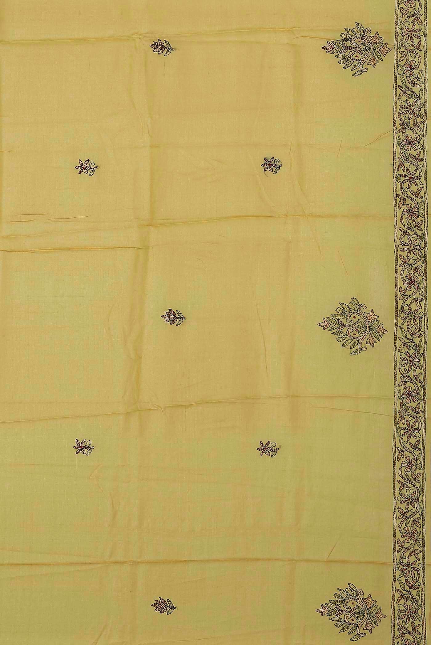 Yellow Tussar Silk Saree