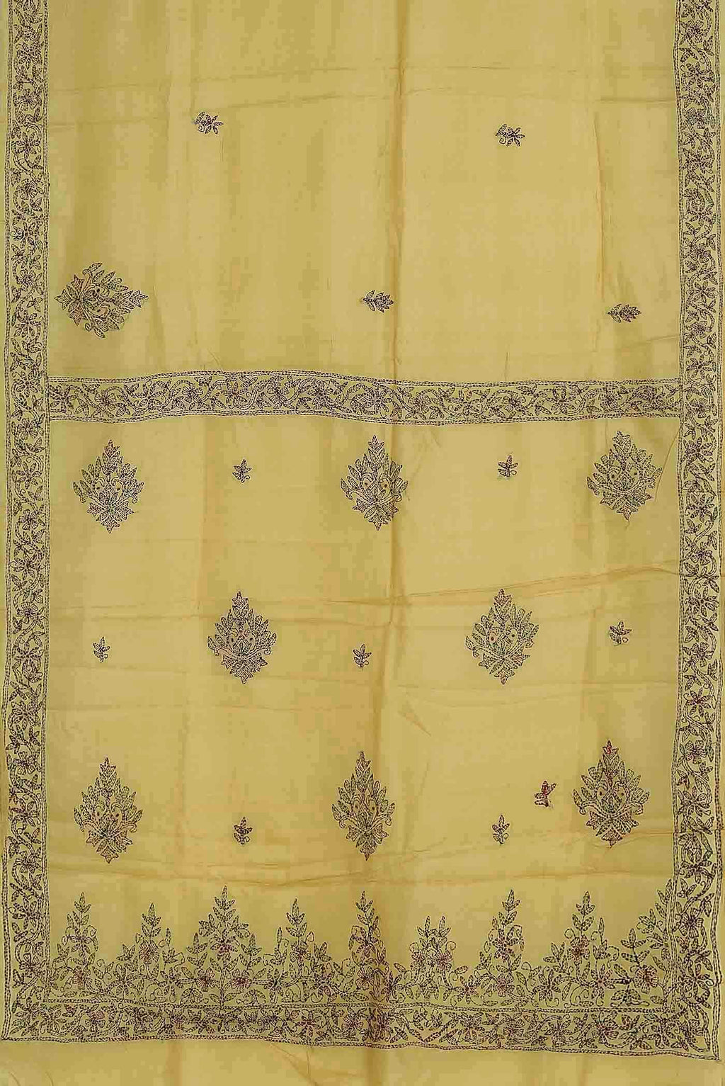 Yellow Tussar Silk Saree