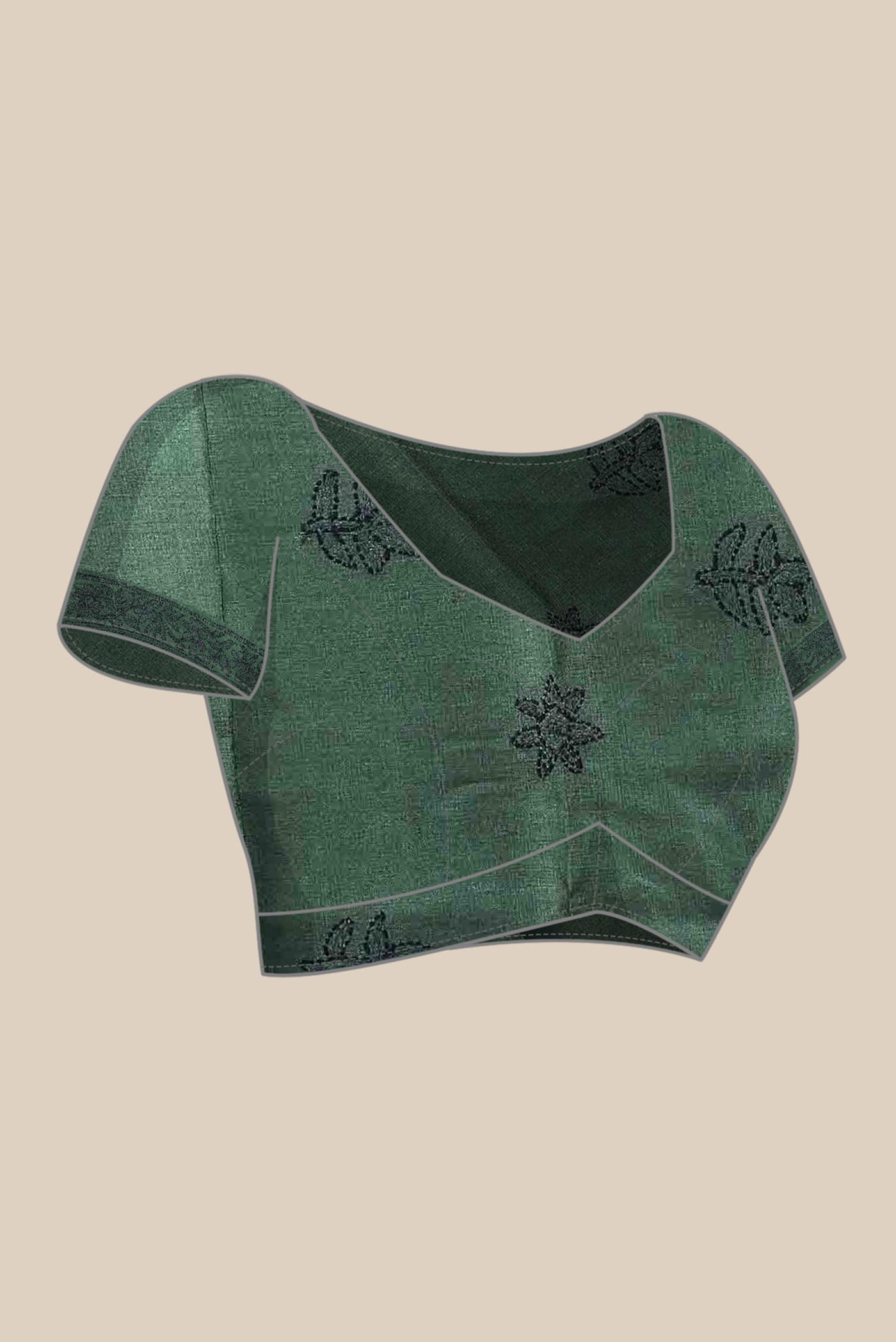 Green Tussar Silk Saree