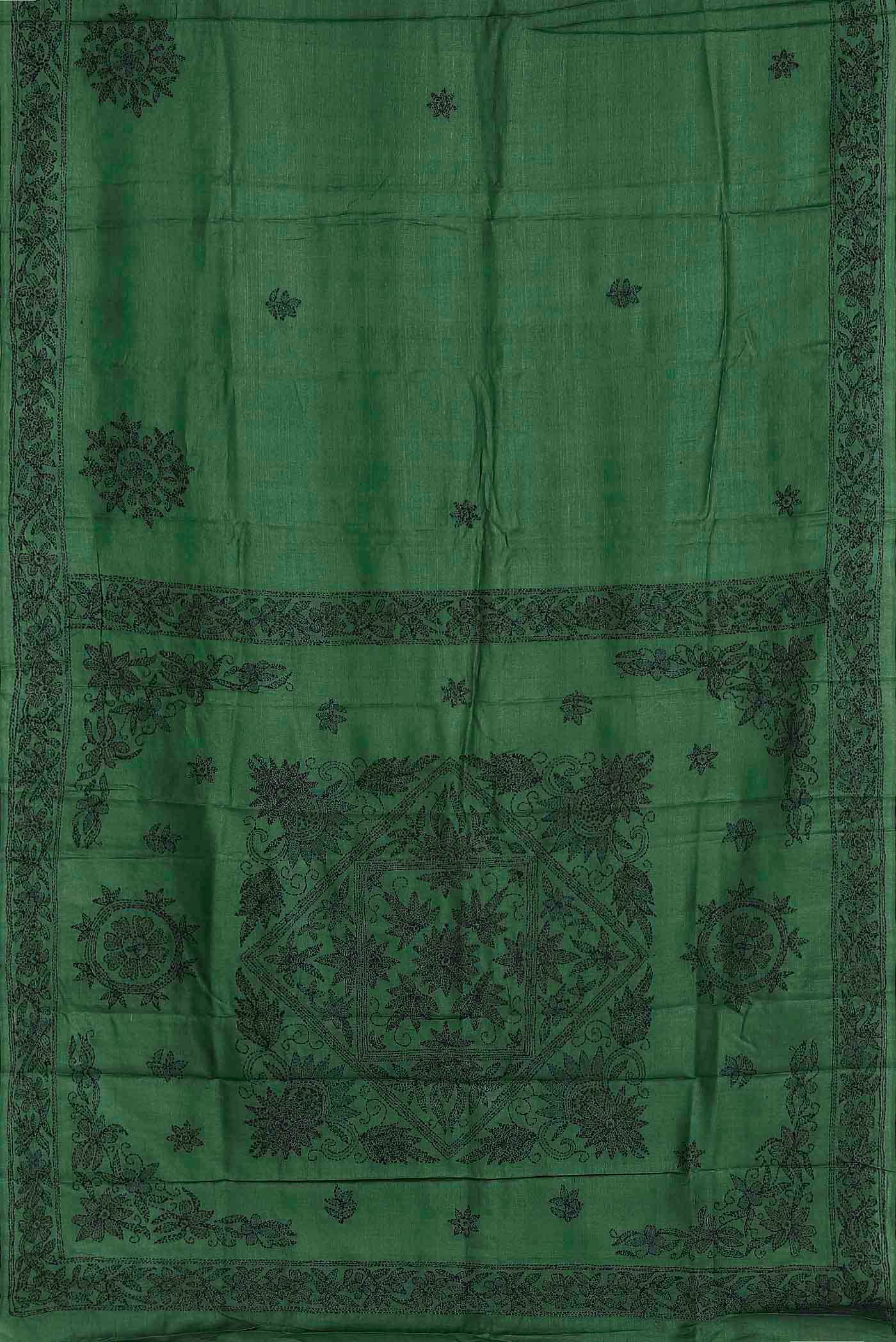 Green Tussar Silk Saree