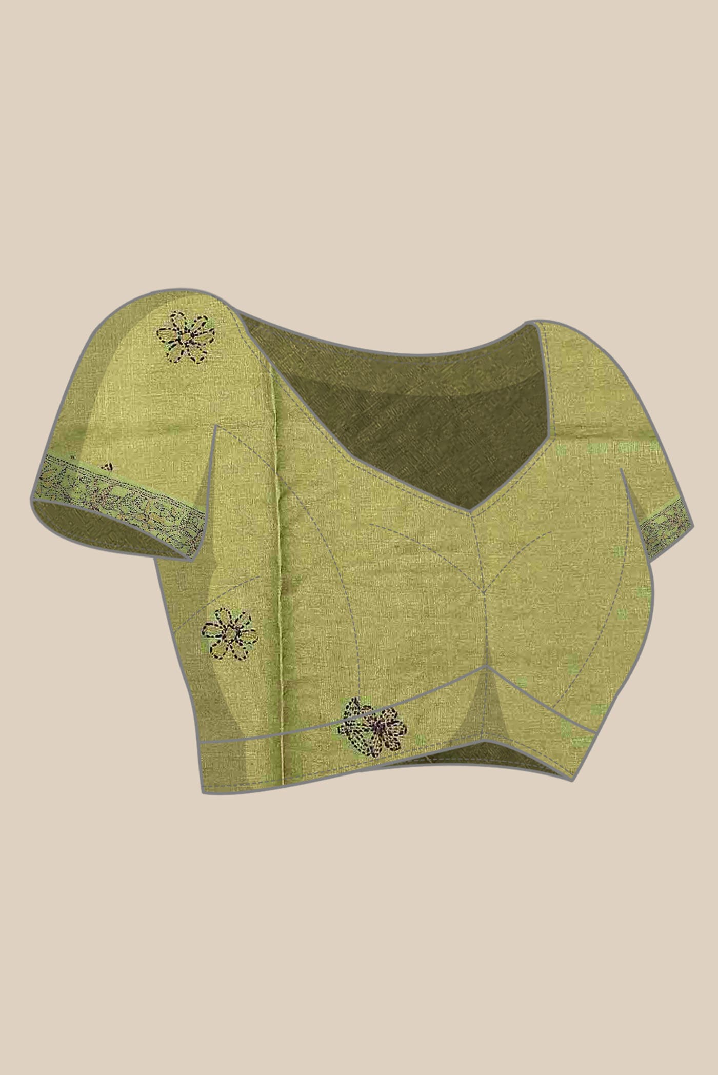 Green Chanderi Silk Cotton Saree