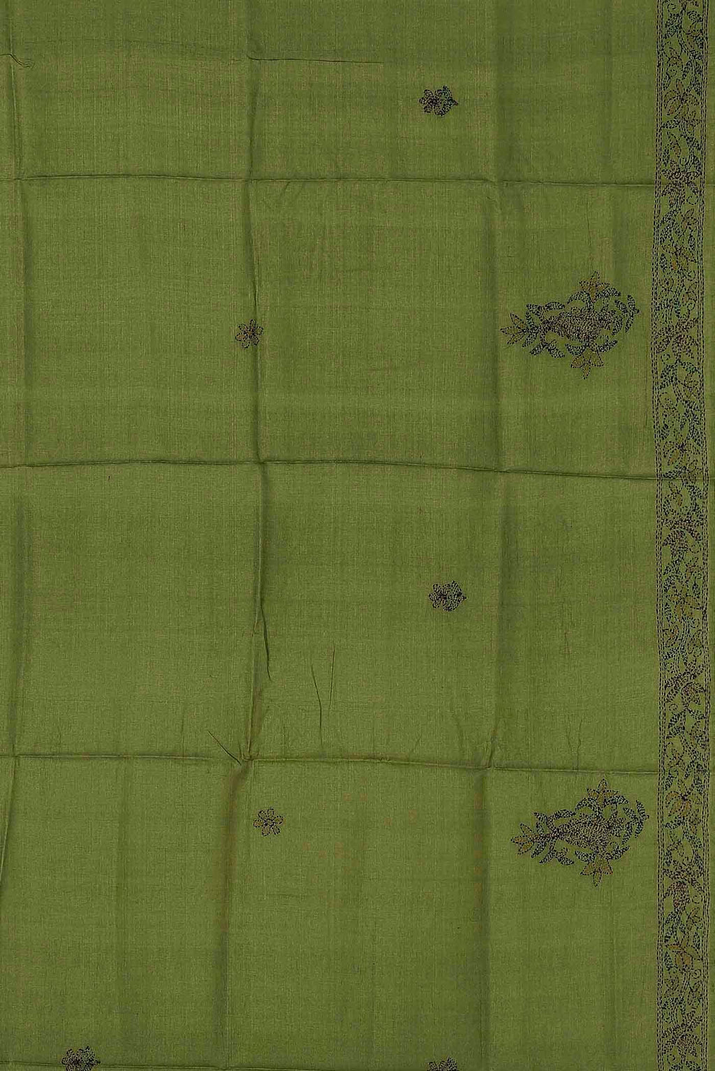 Green Chanderi Silk Cotton Saree