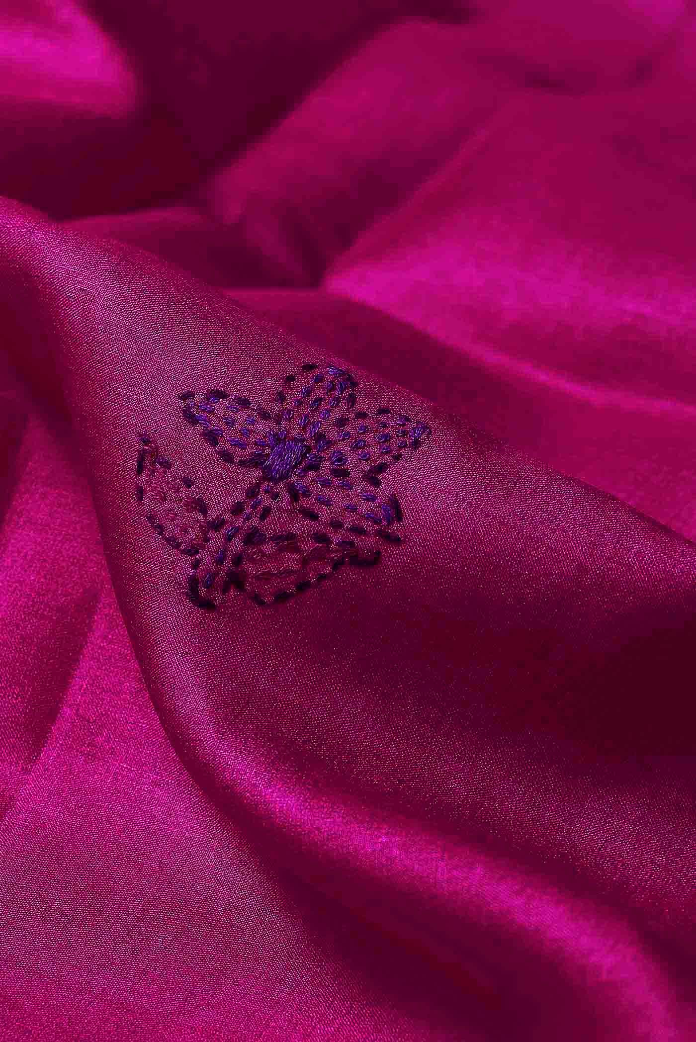 Pink Tussar Silk Saree