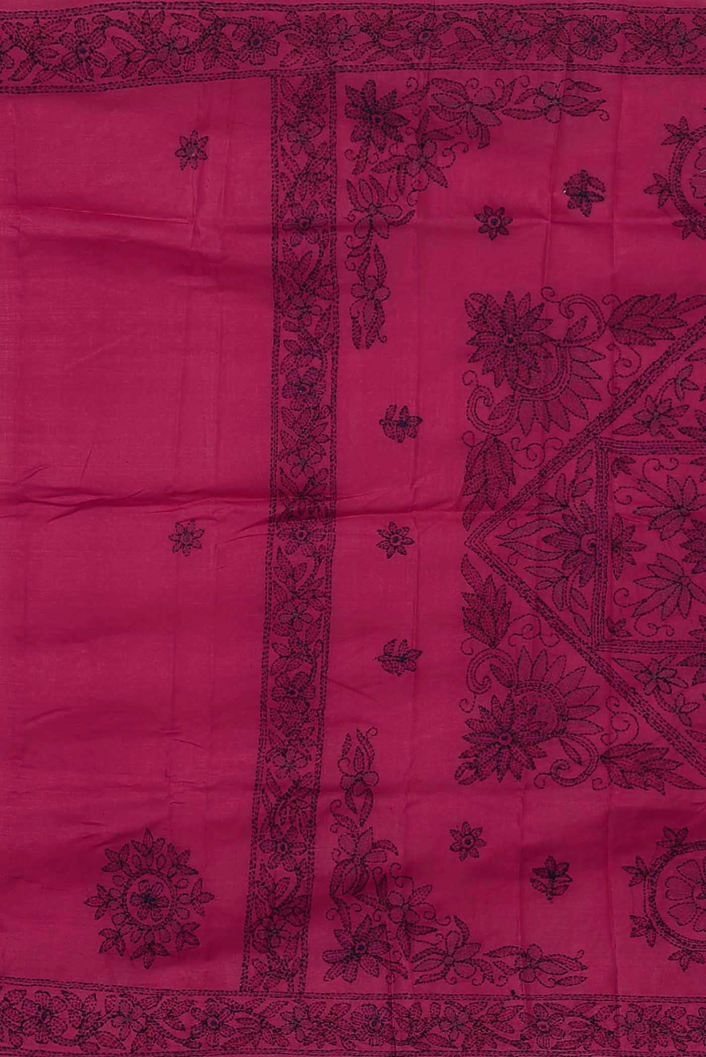 Pink Tussar Silk Saree