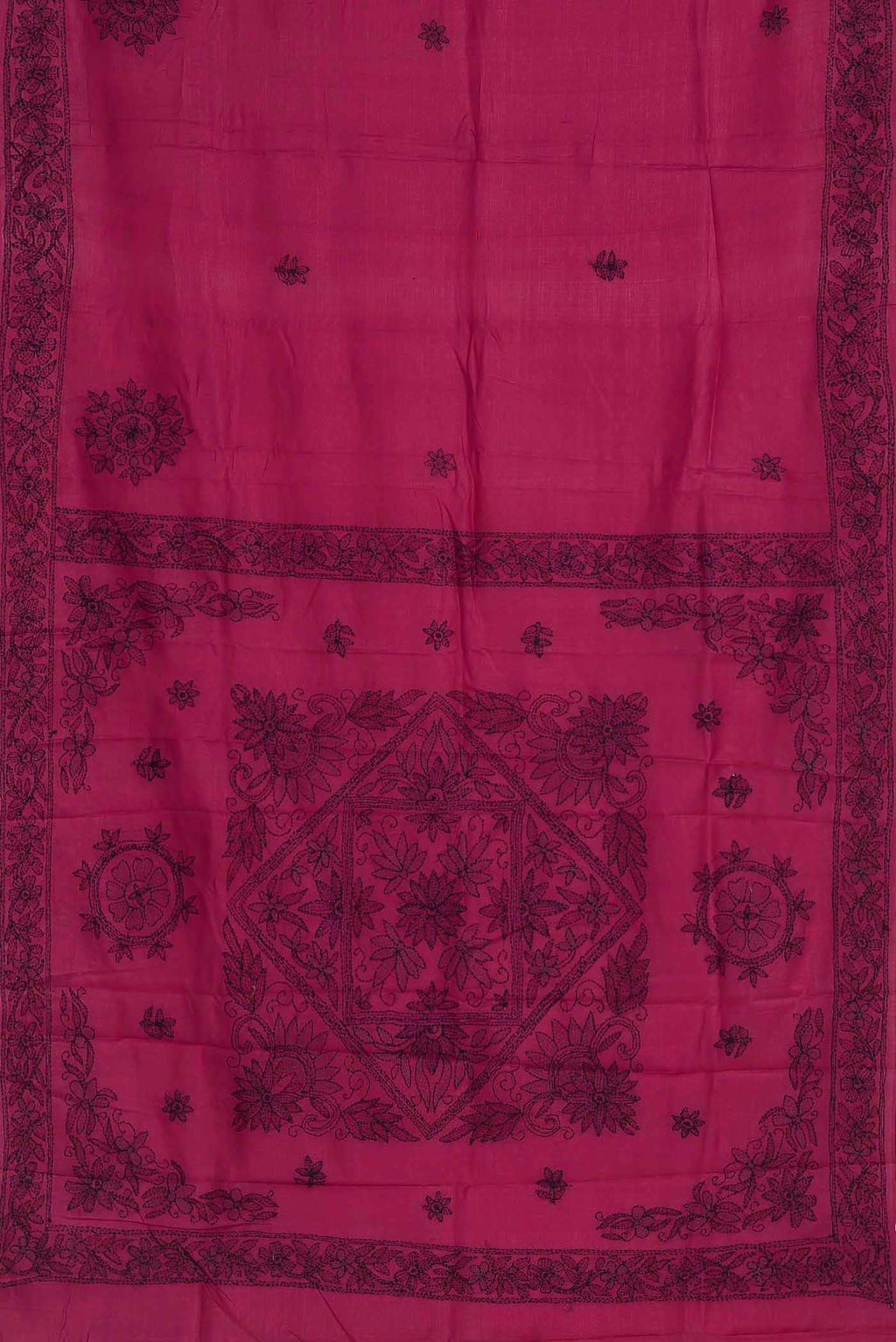 Pink Tussar Silk Saree