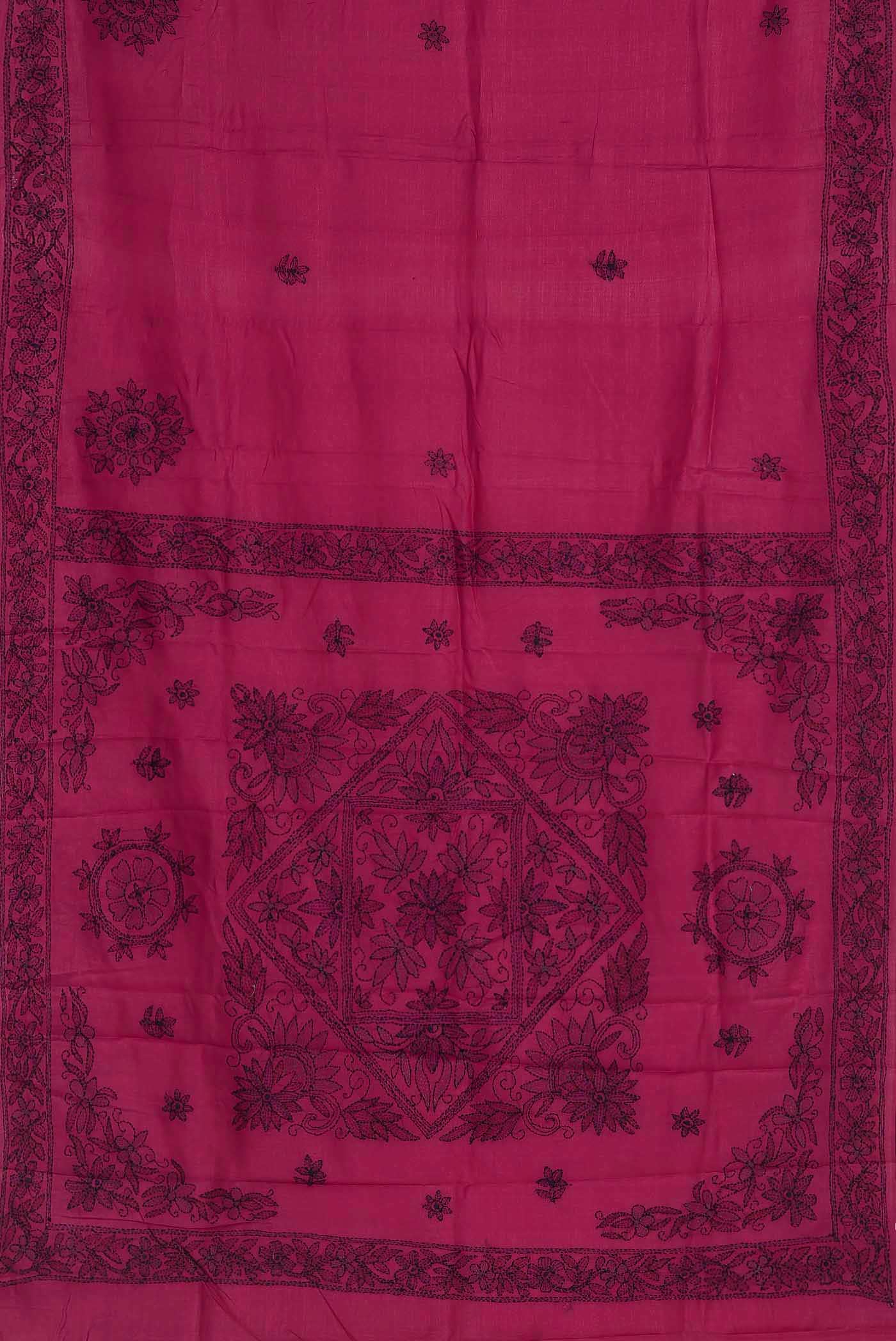 Pink Tussar Silk Saree