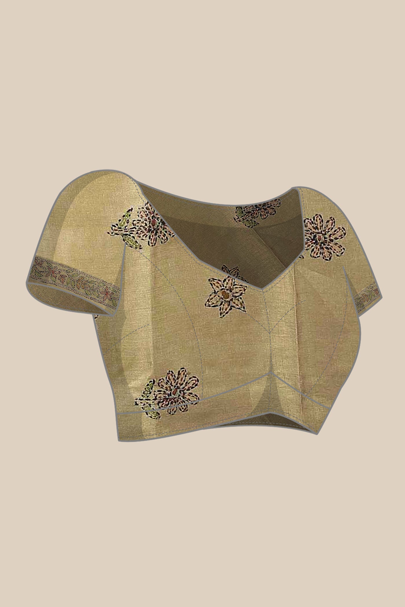 Brown Tussar Silk Saree