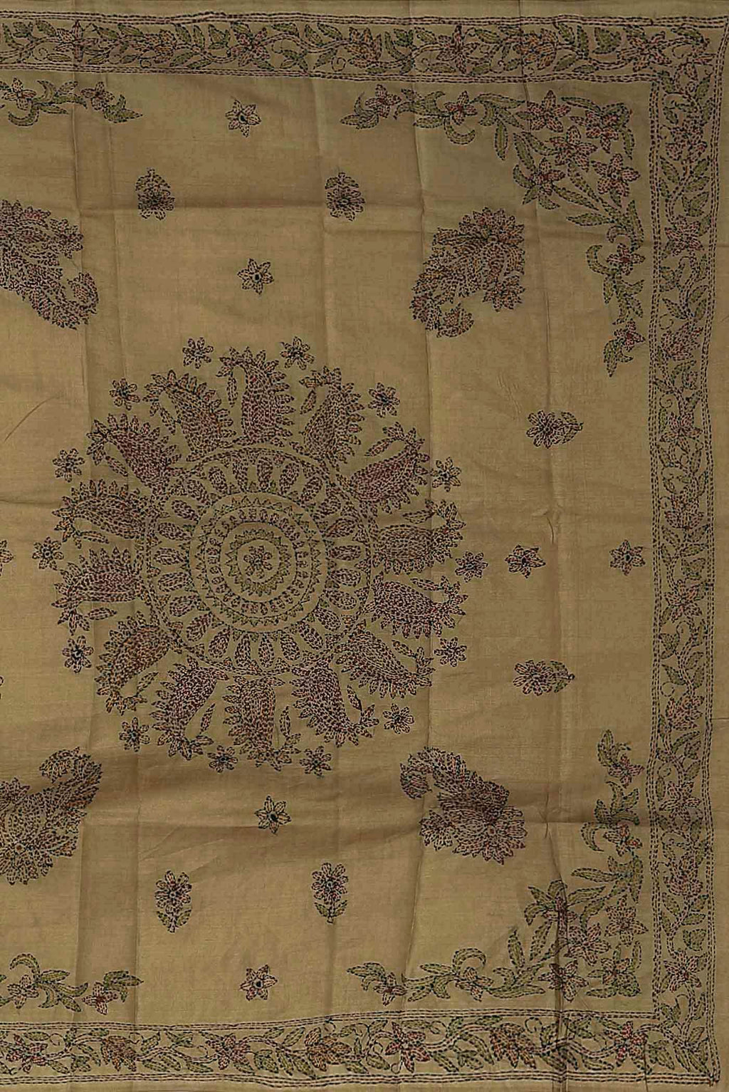 Brown Tussar Silk Saree
