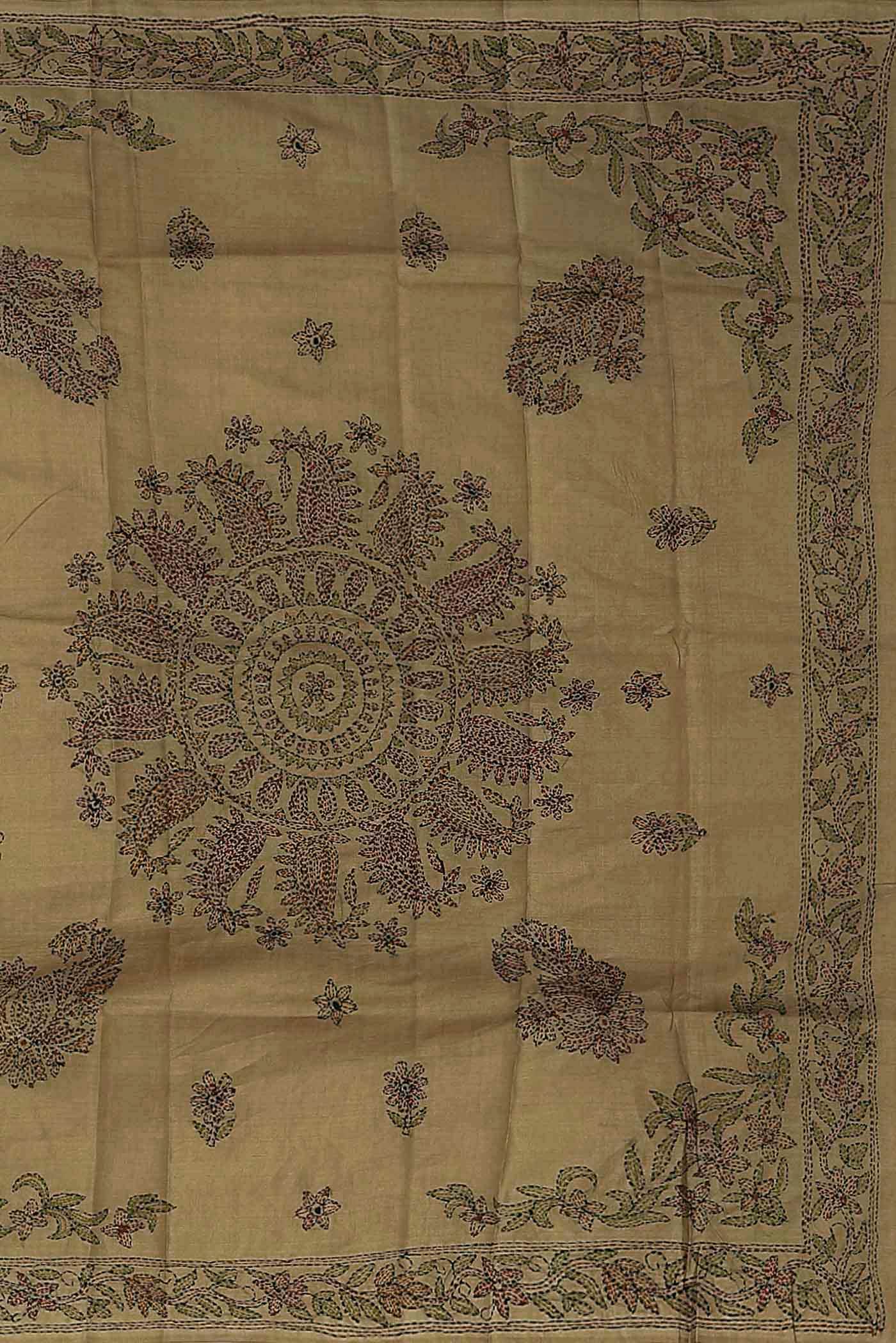 Brown Tussar Silk Saree