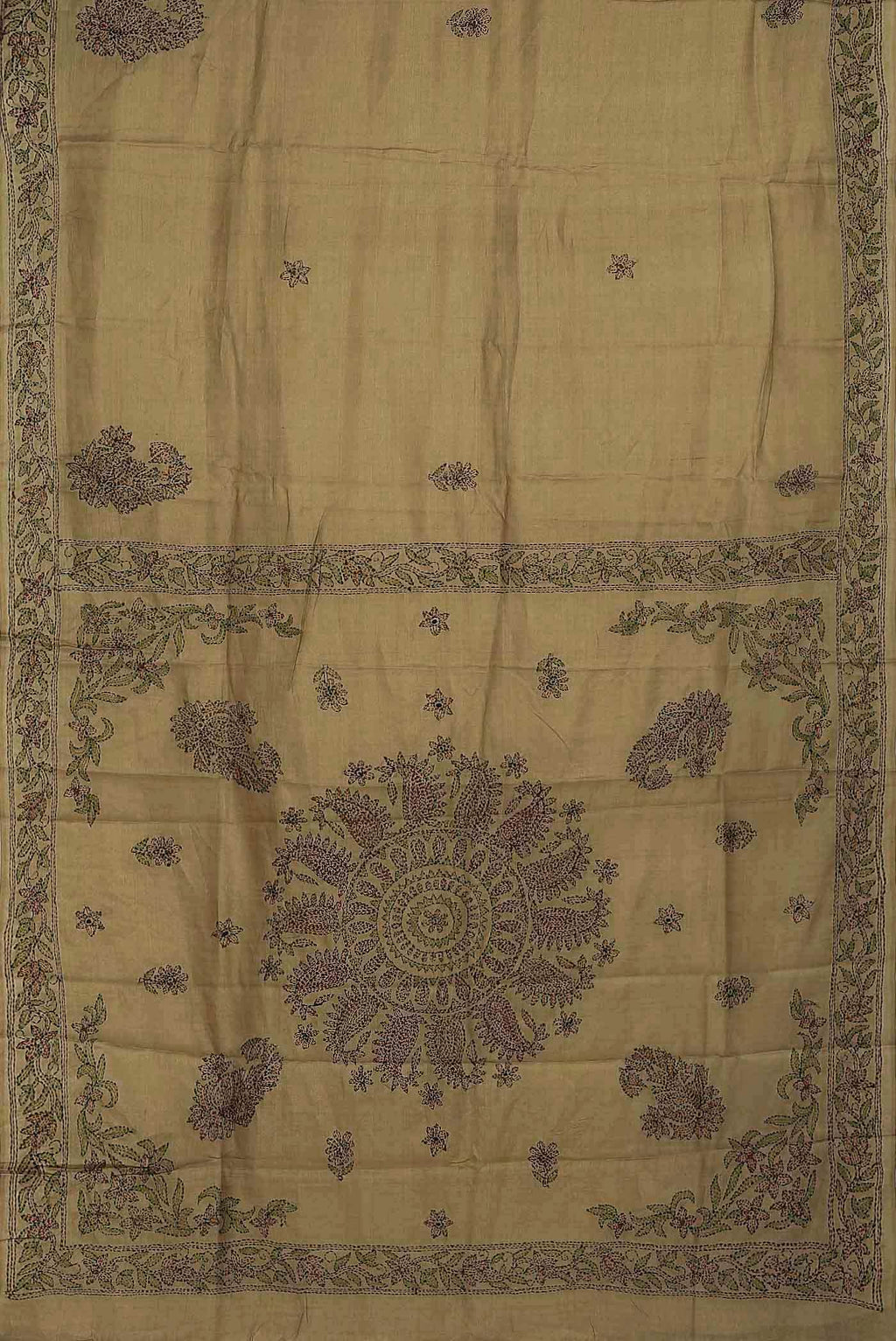 Brown Tussar Silk Saree