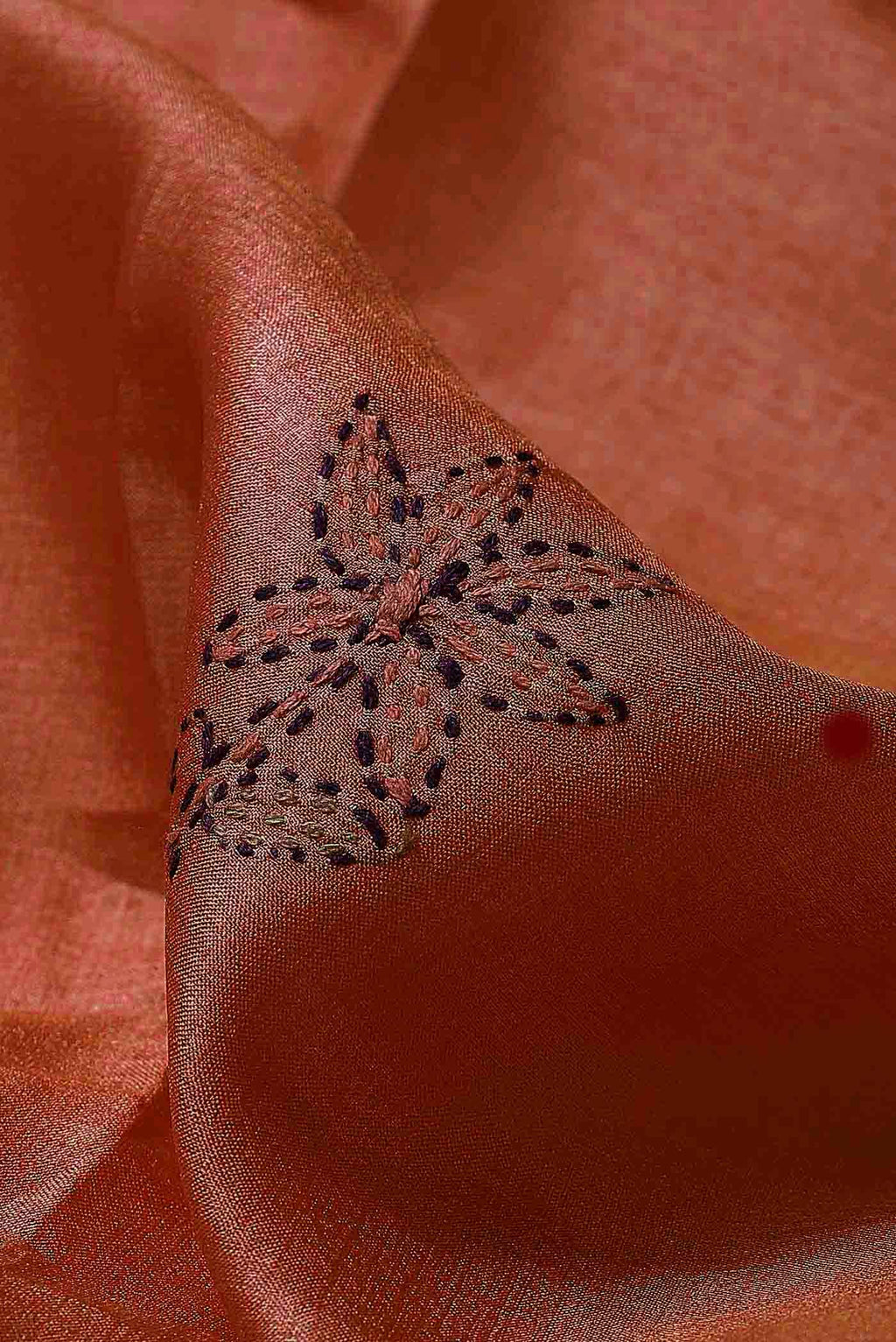 Orange Tussar Silk Saree