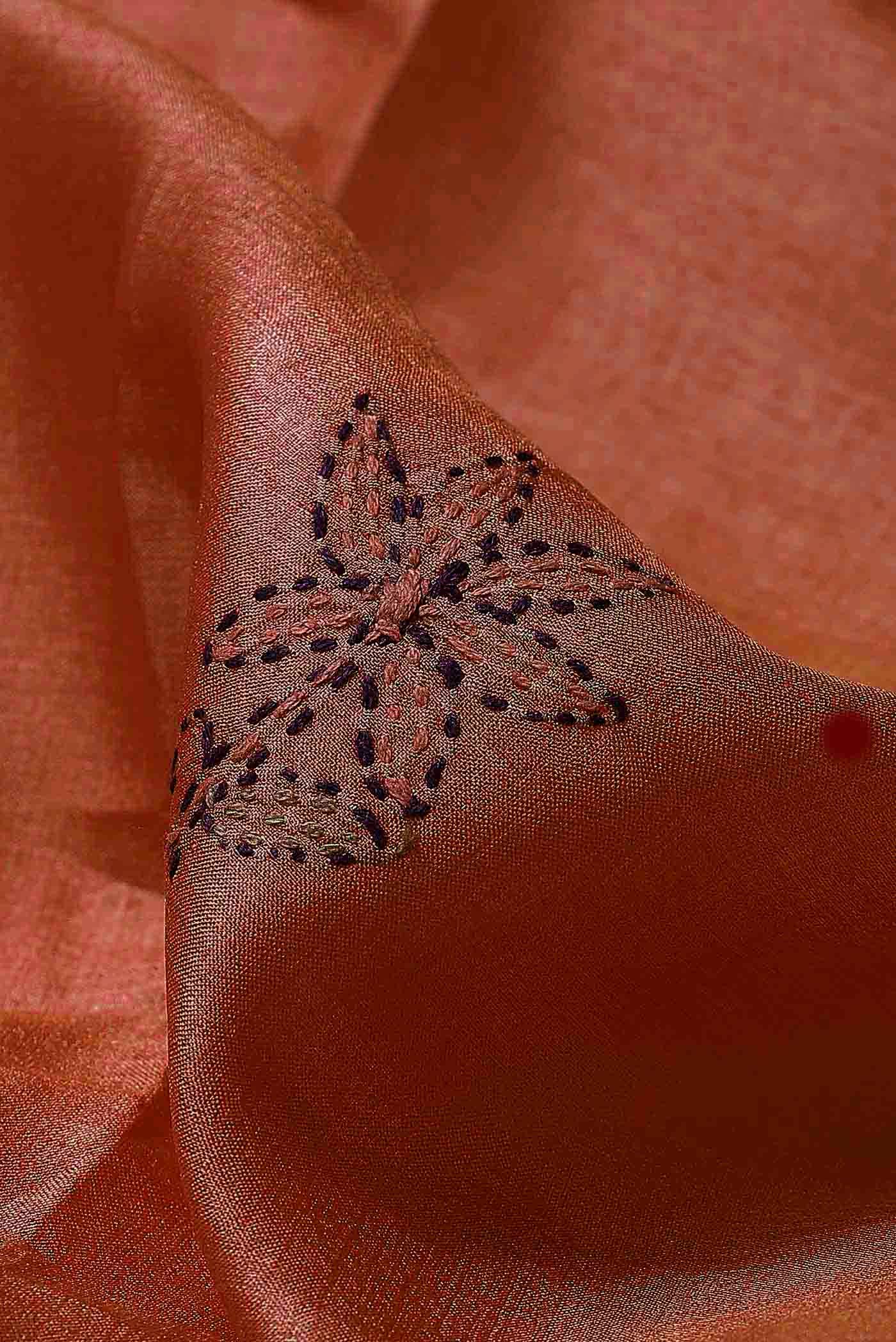 Orange Tussar Silk Saree