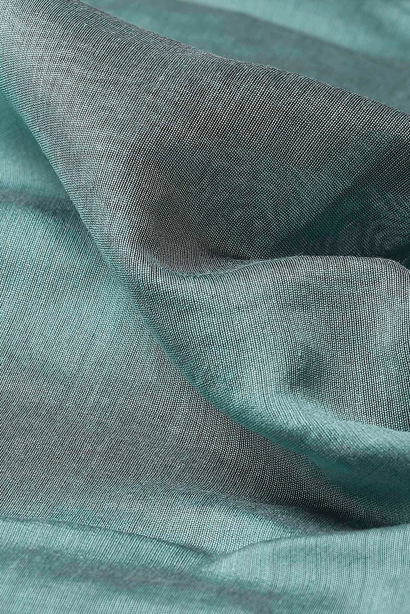 Sage Green Chanderi Silk Cotton Saree
