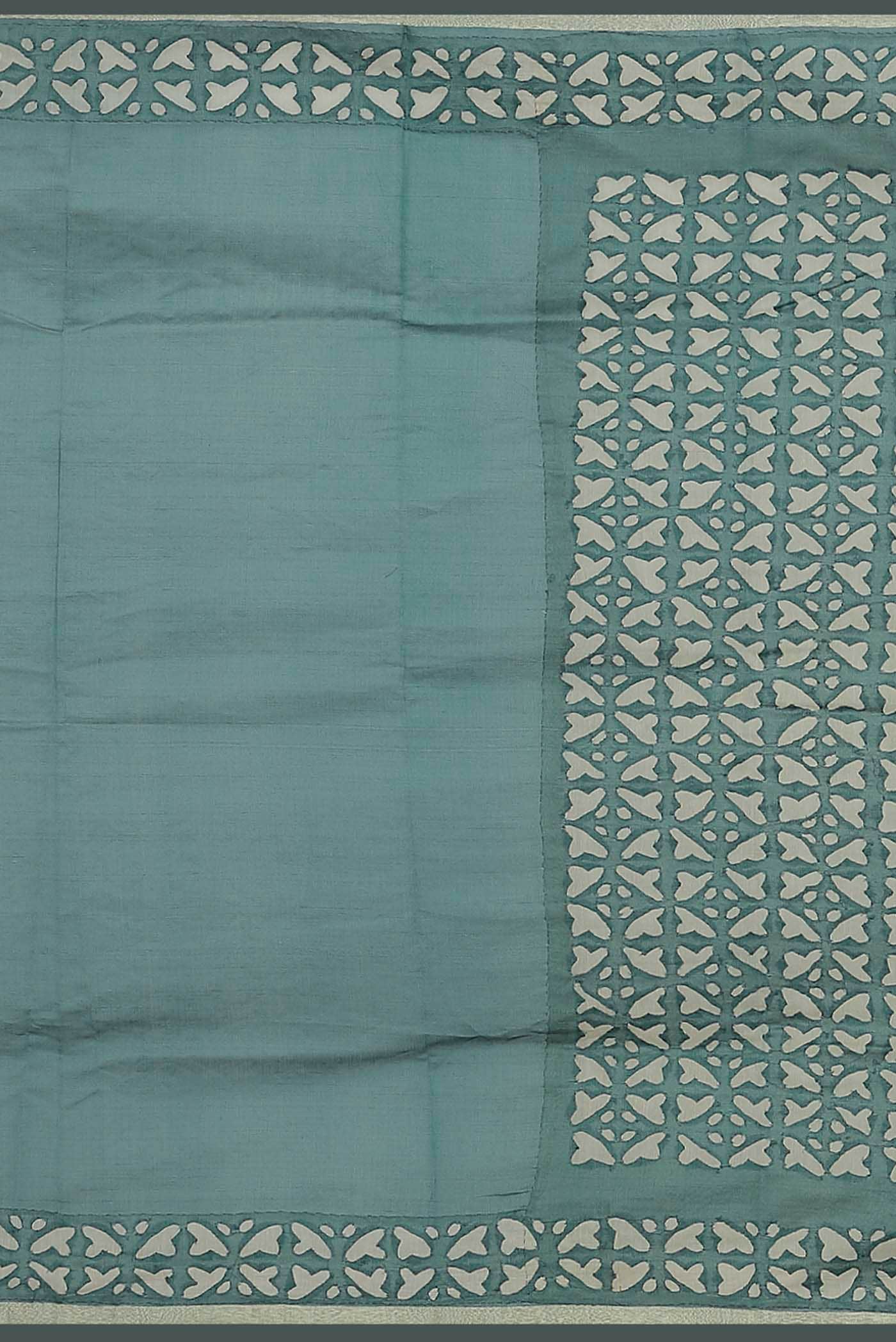 Sage Green Chanderi Silk Cotton Saree