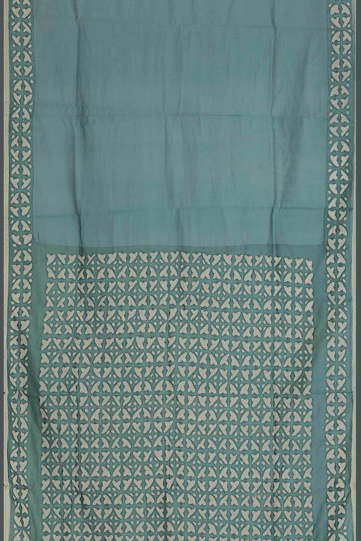 Sage Green Chanderi Silk Cotton Saree