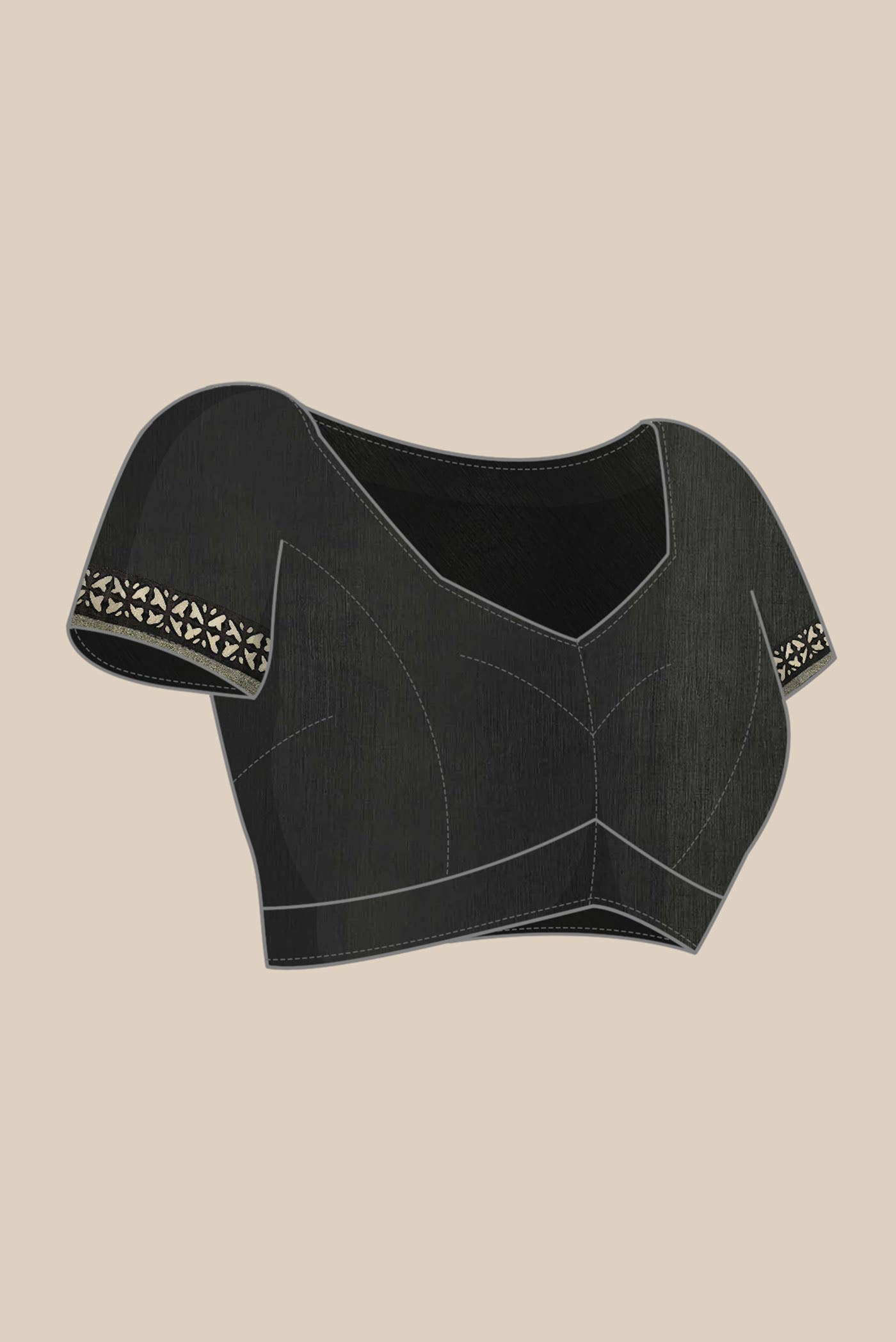 Black Chanderi Silk Cotton Saree