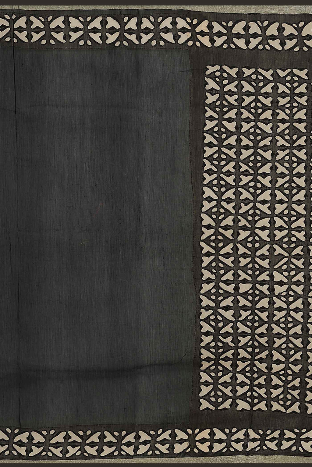 Black Chanderi Silk Cotton Saree