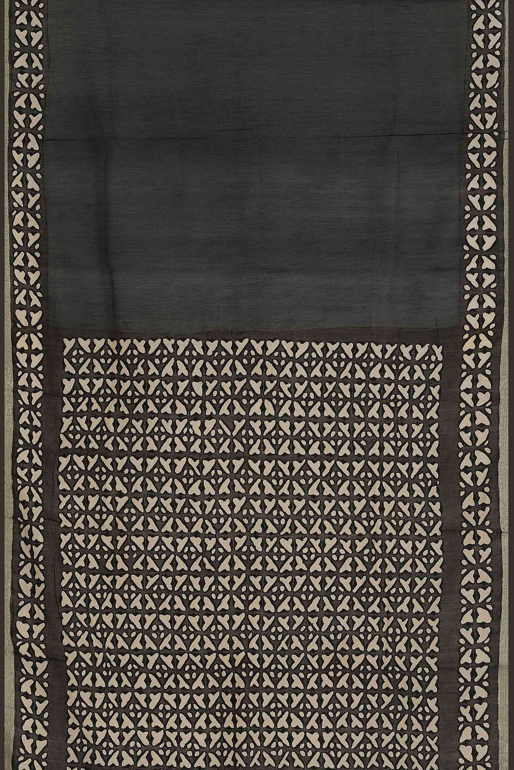 Black Chanderi Silk Cotton Saree