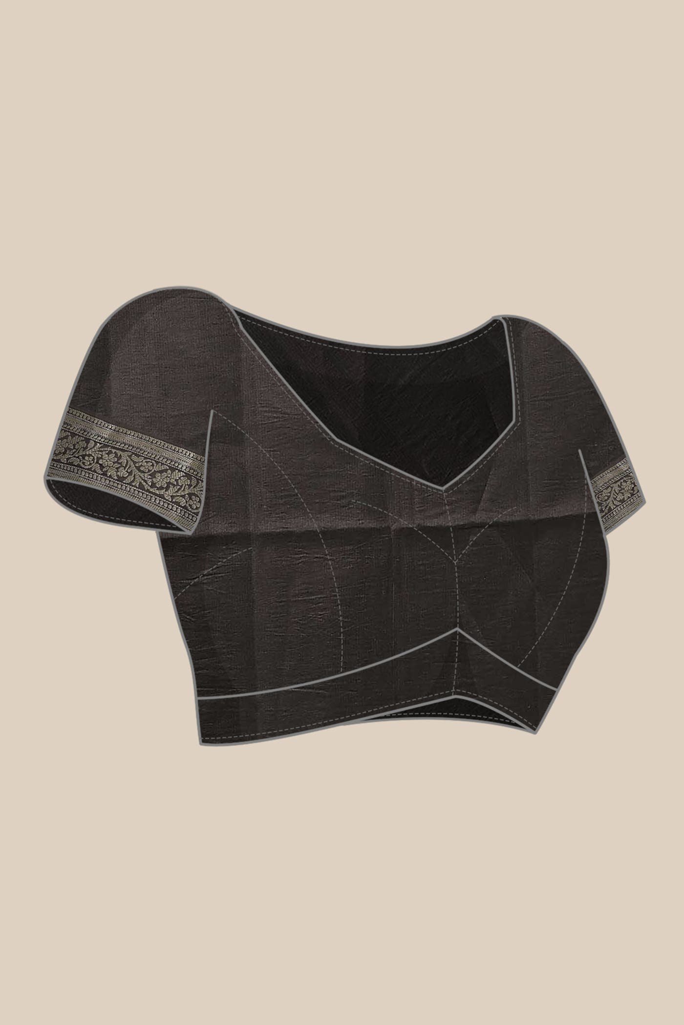 Black Mysore Crepe Saree
