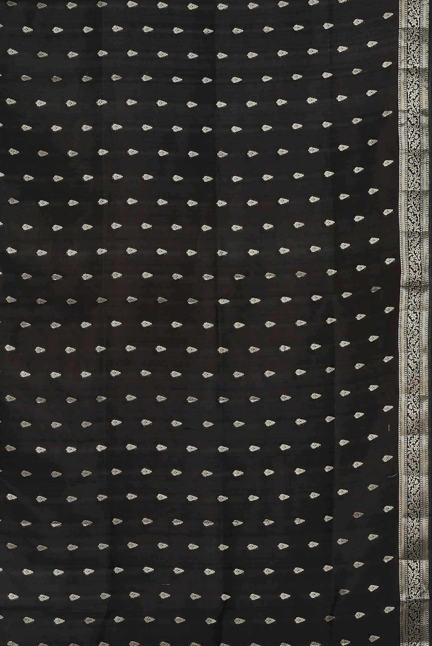 Black Mysore Crepe Saree