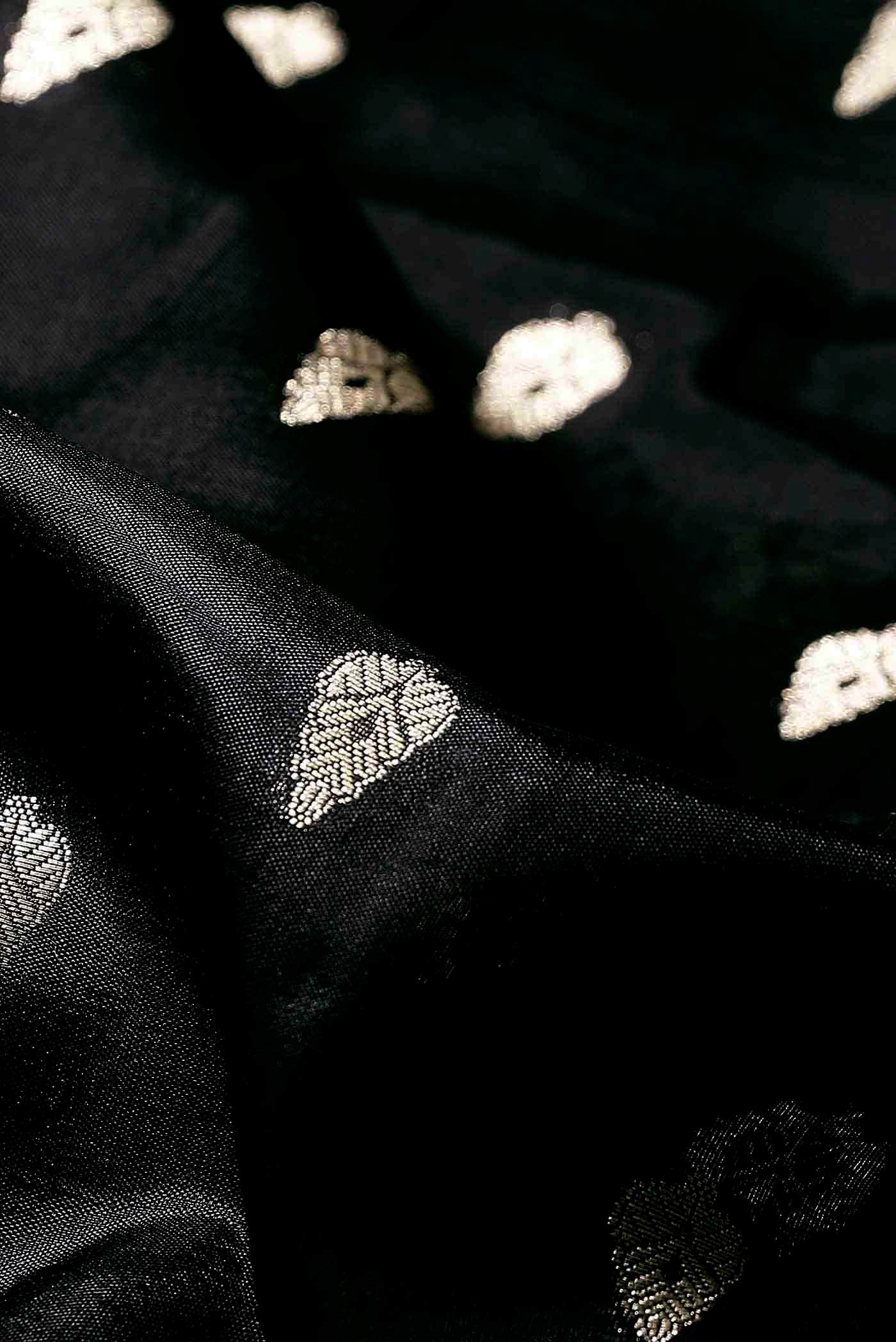 Black Mysore Crepe Saree