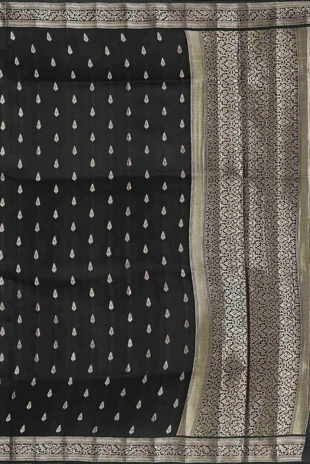 Black Mysore Crepe Saree