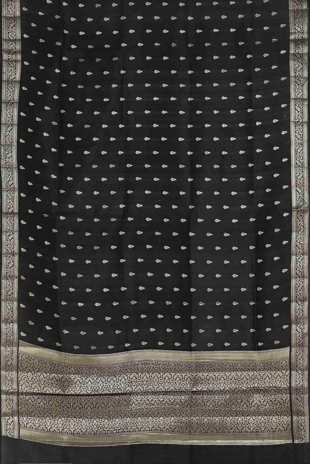 Black Mysore Crepe Saree