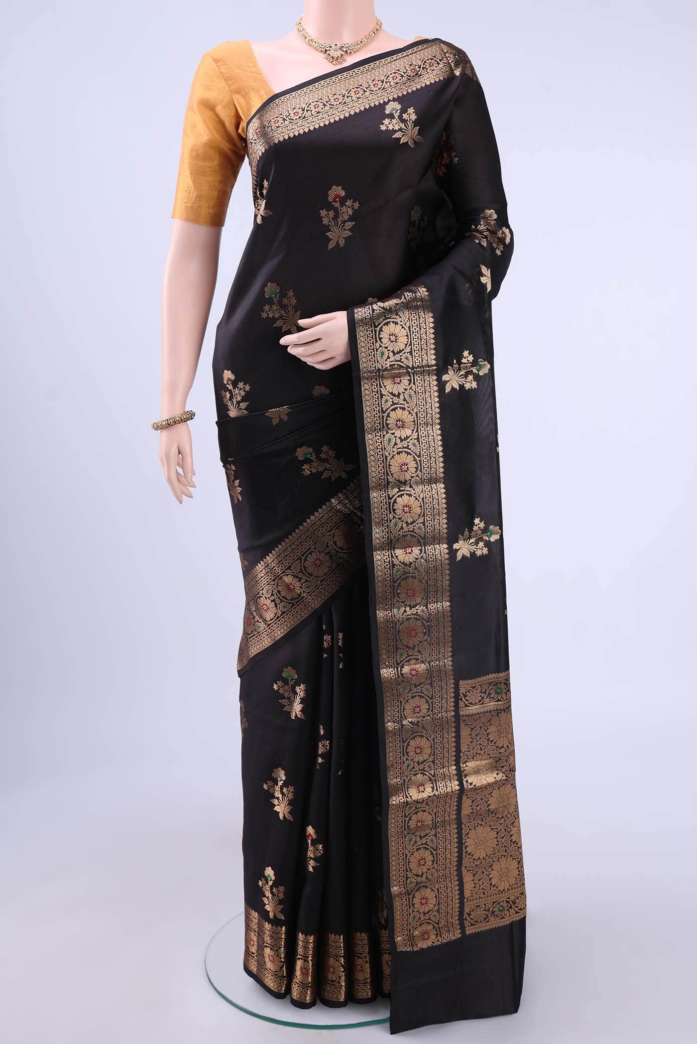 Black Banarasi Silk Saree