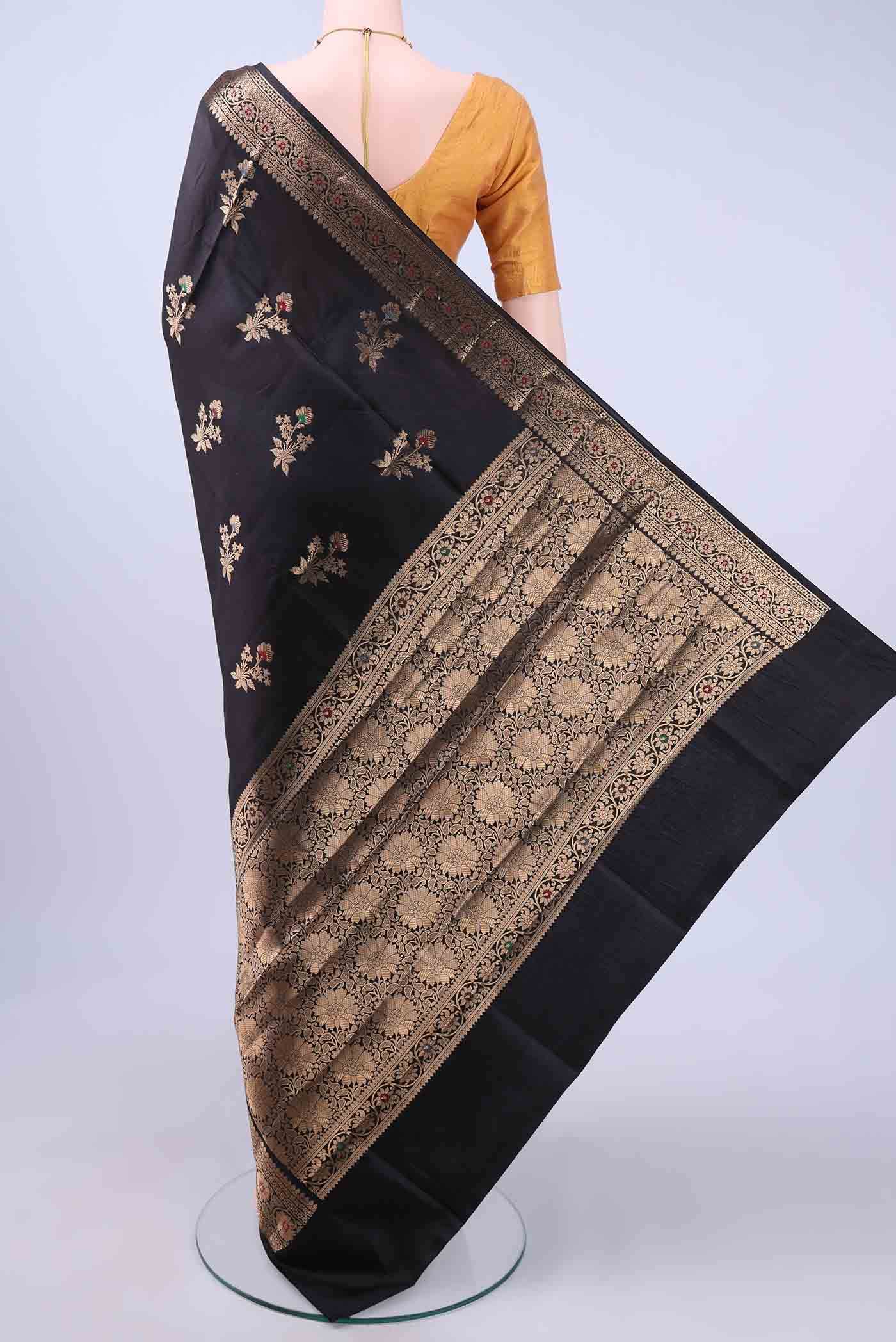 Black Banarasi Silk Saree