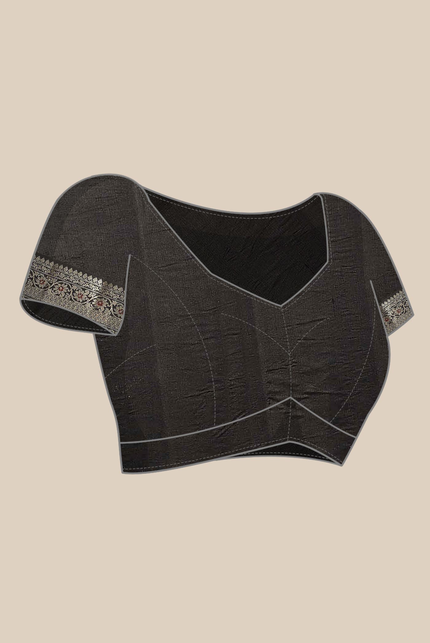 Black Banarasi Raw Silk Saree