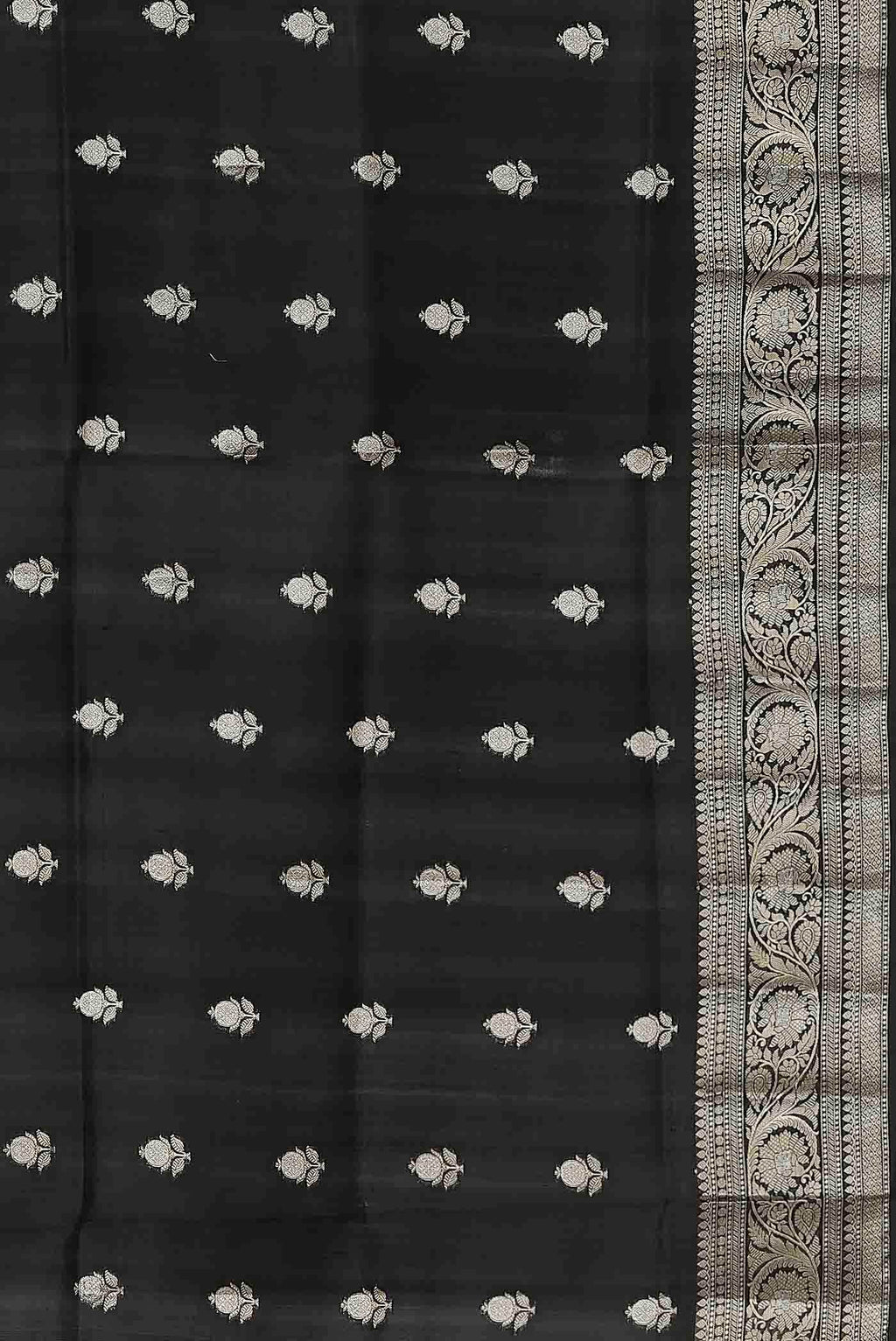 Black Banarasi Raw Silk Saree