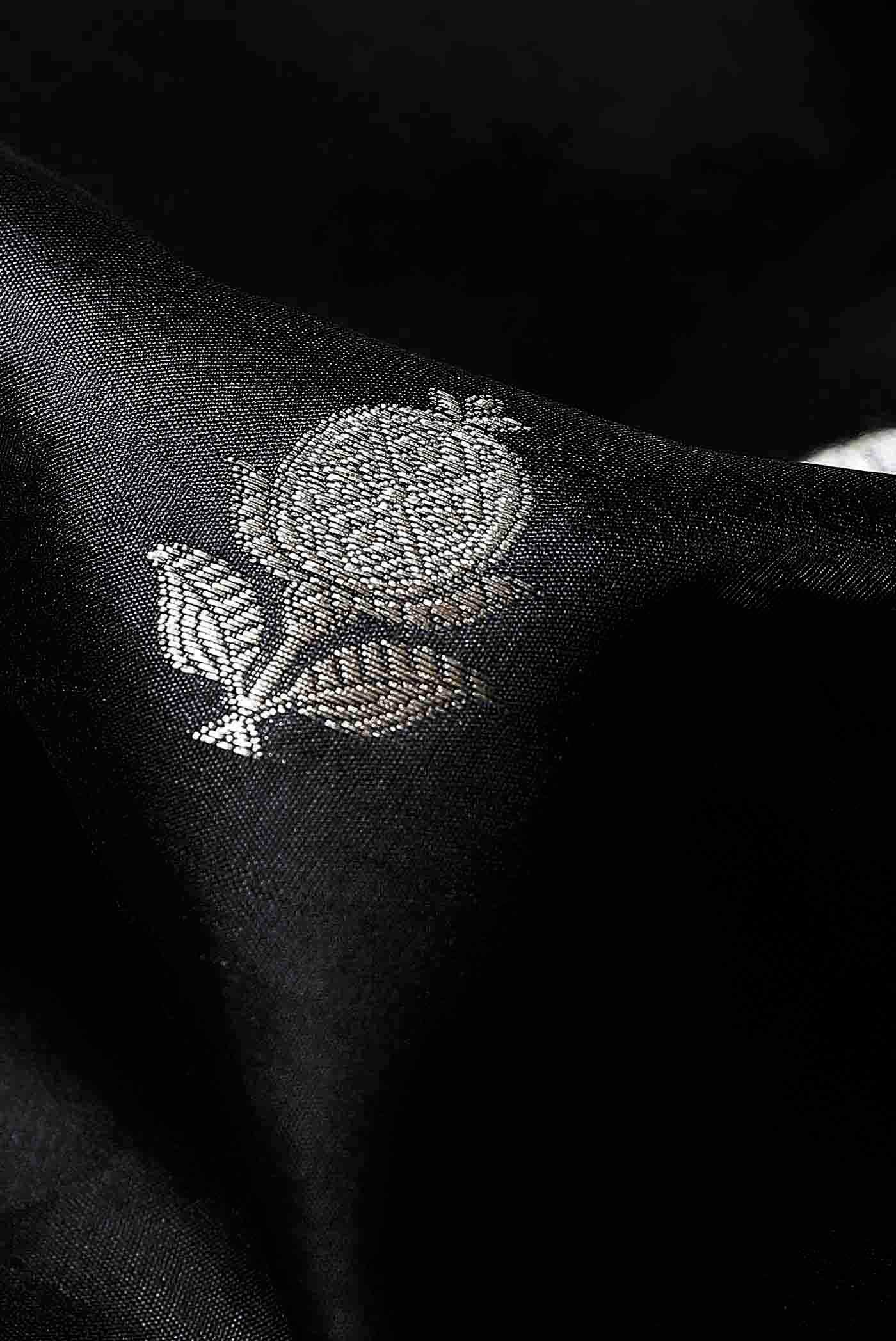 Black Banarasi Raw Silk Saree