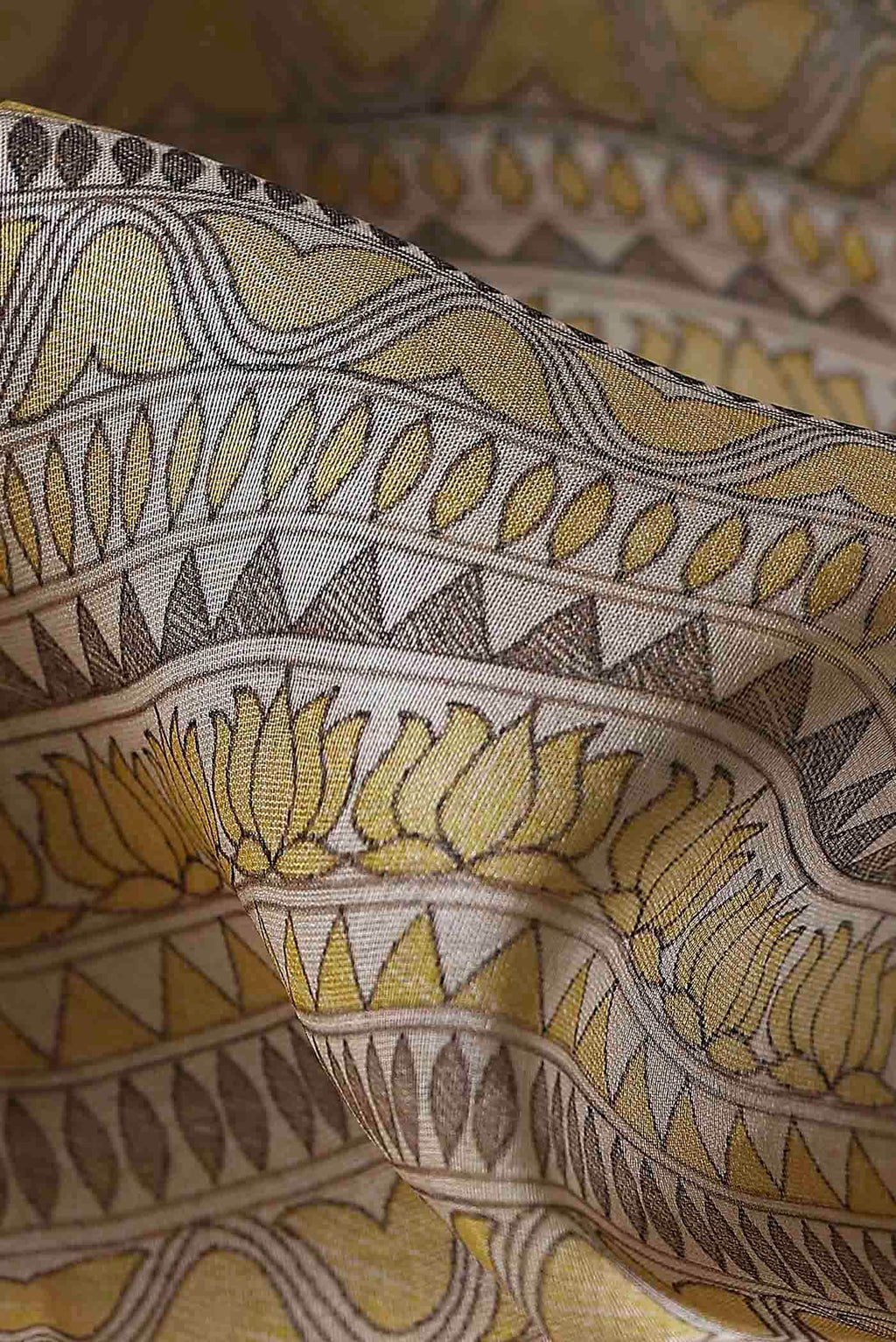 Beige Pure Organza Silk Saree