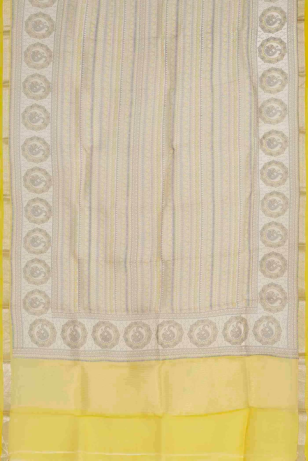Beige Pure Organza Silk Saree