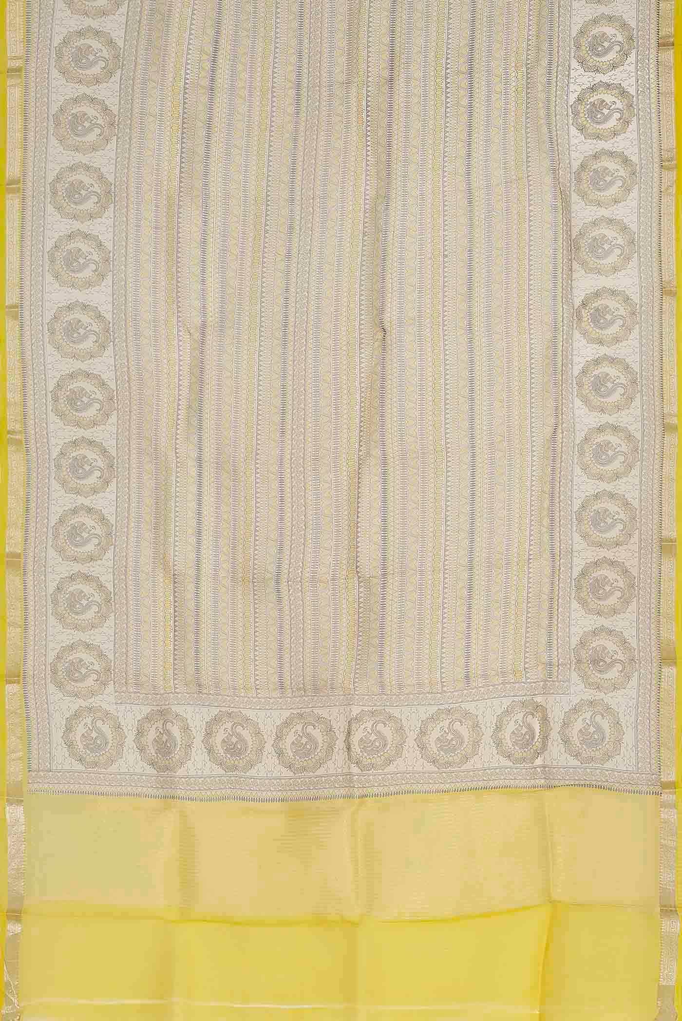 Beige Pure Organza Silk Saree